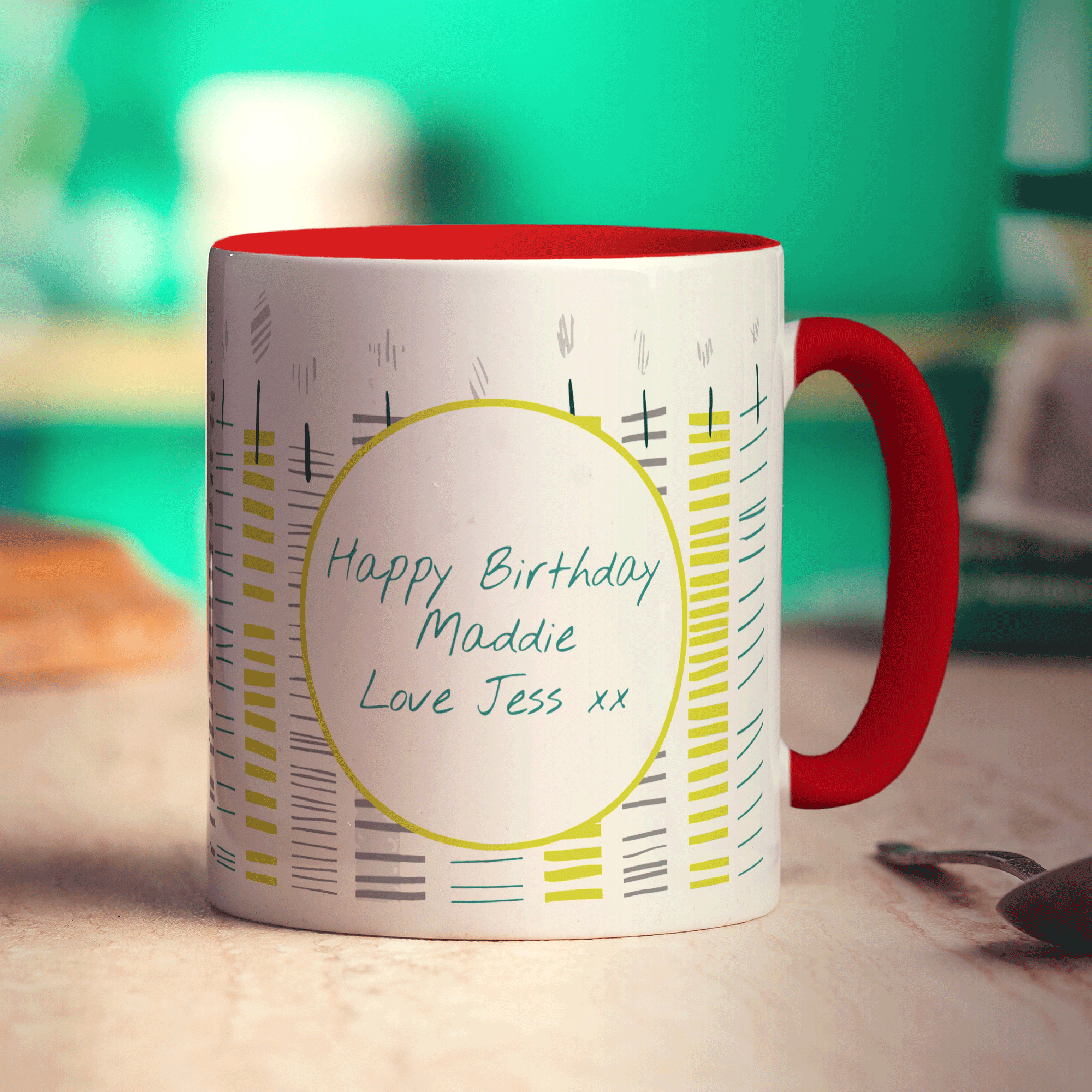 Birthday Candles Mug by Charlotte Street - Standard 330ml (11oz) / Red