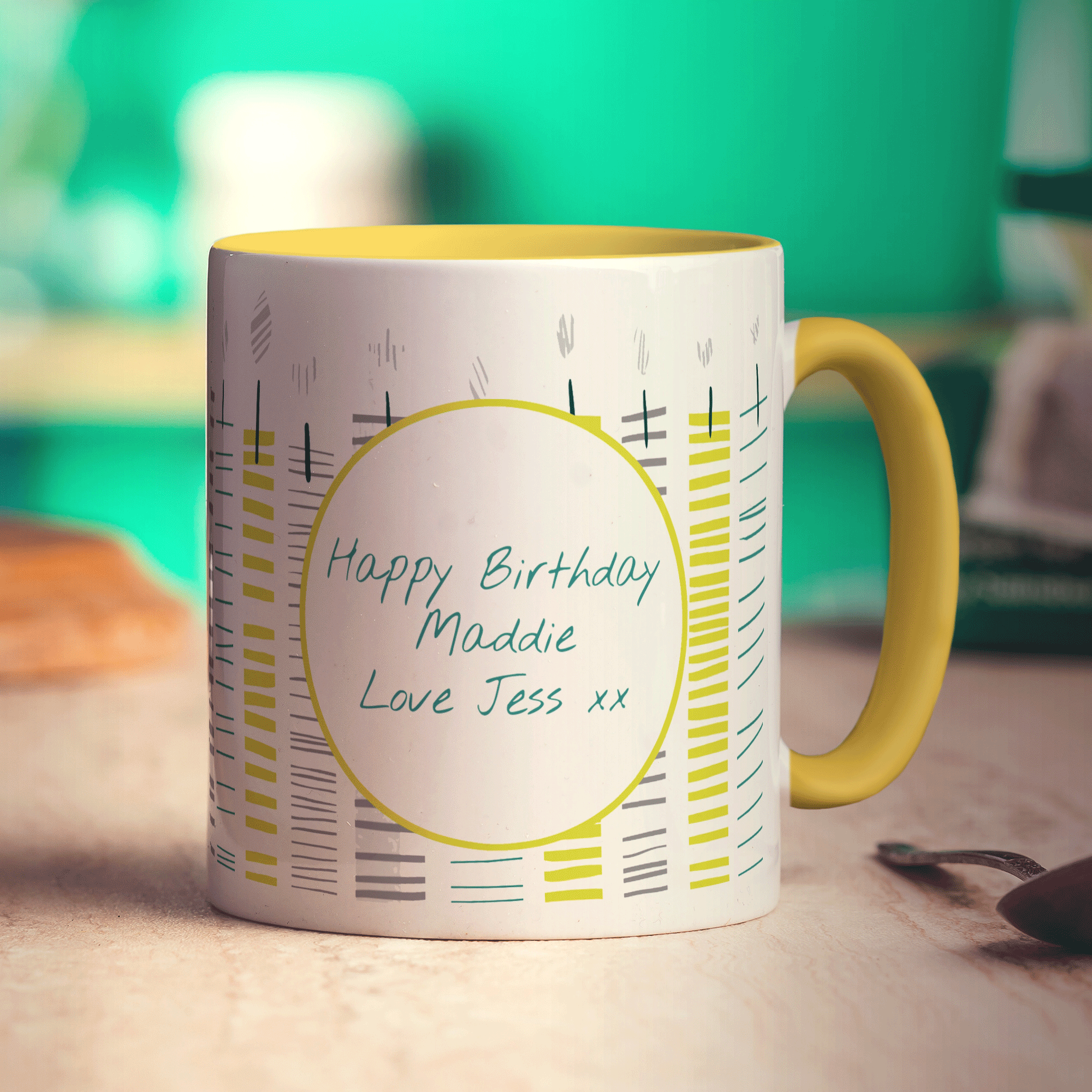 Birthday Candles Mug by Charlotte Street - Standard 330ml (11oz) / Yellow