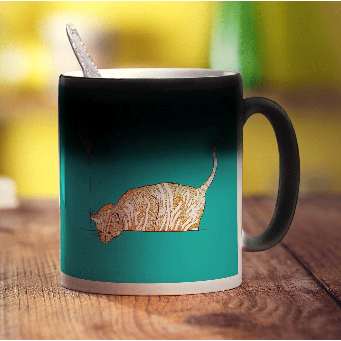 Birthday Cat Mug by Hannah Mansfield - Standard 330ml (11oz) / Magic Mug