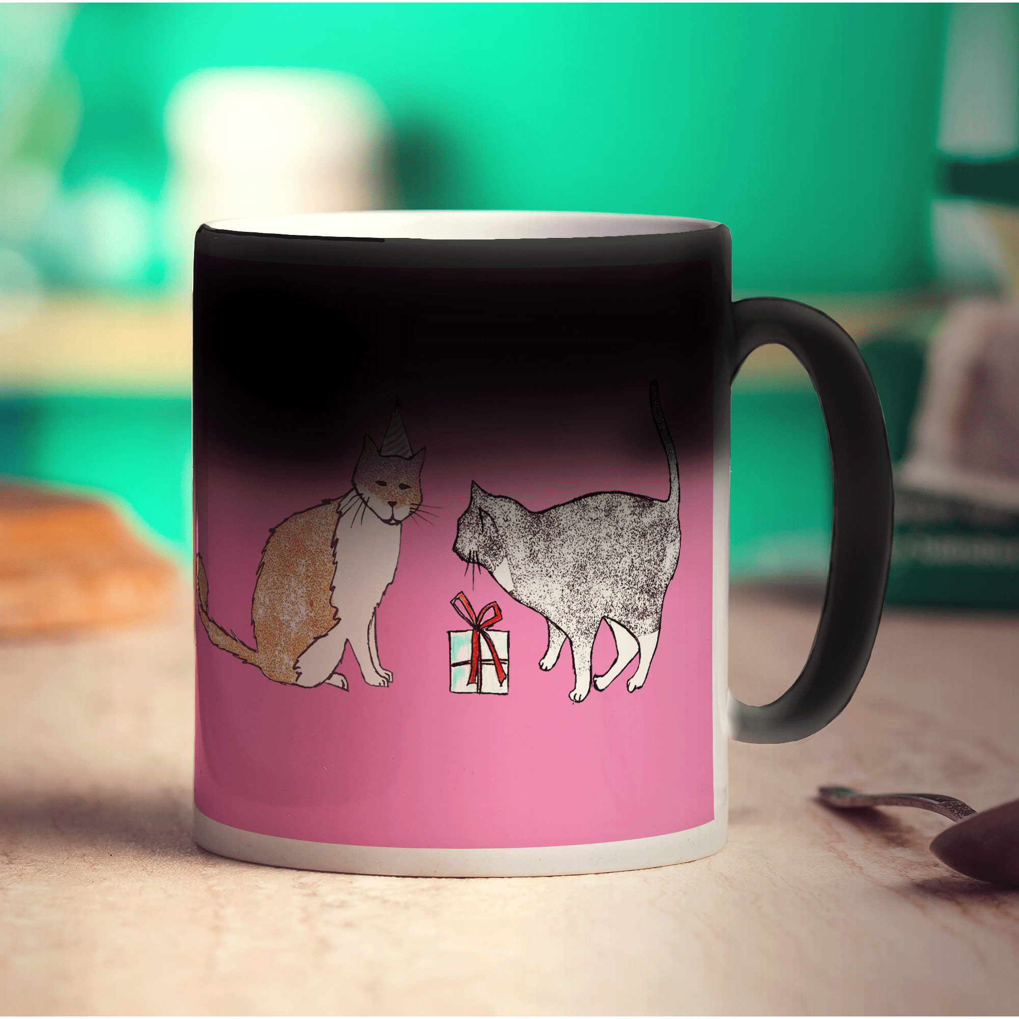 Cat Present Mug by Hannah Mansfield - Standard 330ml (11oz) / Magic Mug