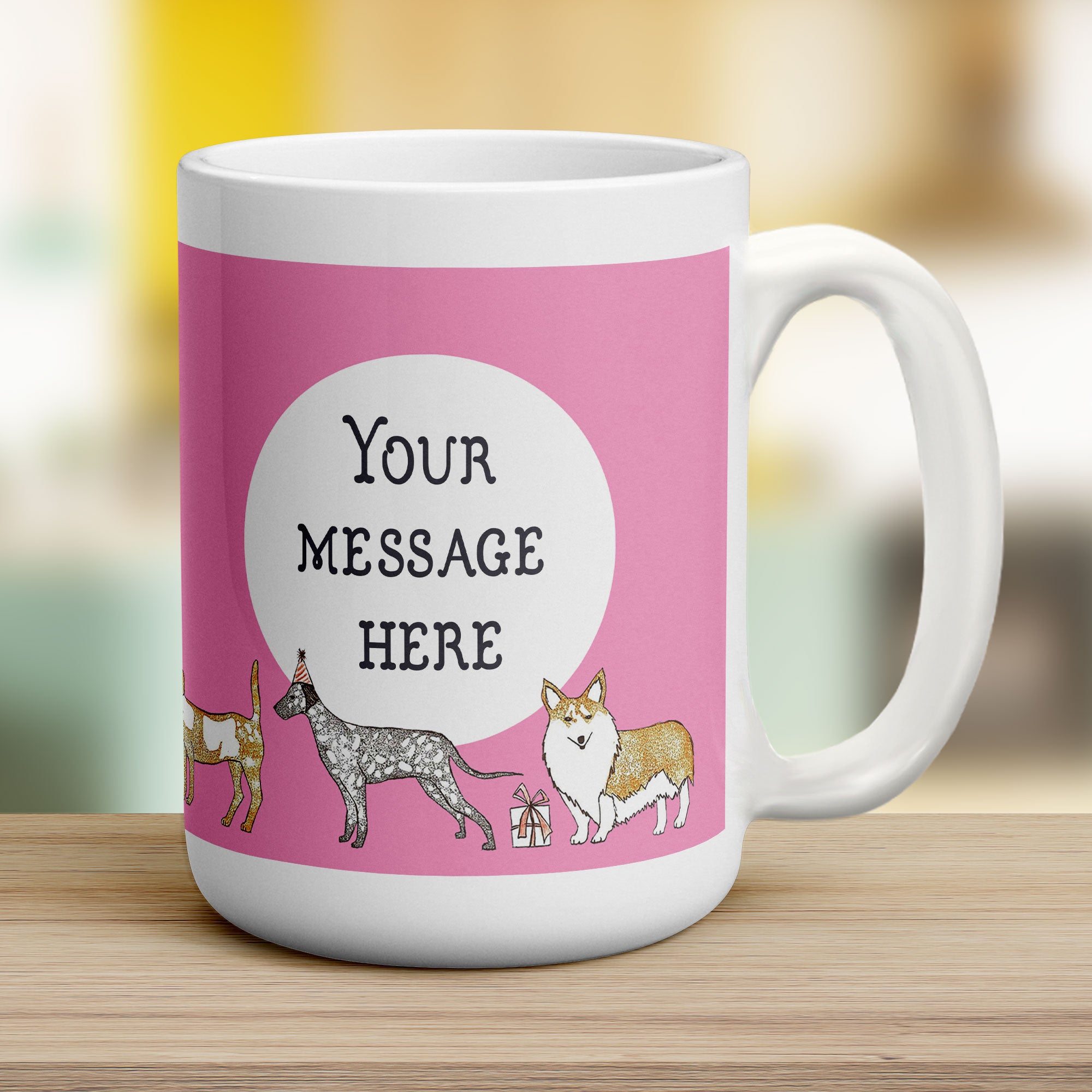 Birthday Dog Mug by Hannah Mansfield - Jumbo 440ml (15oz) / White