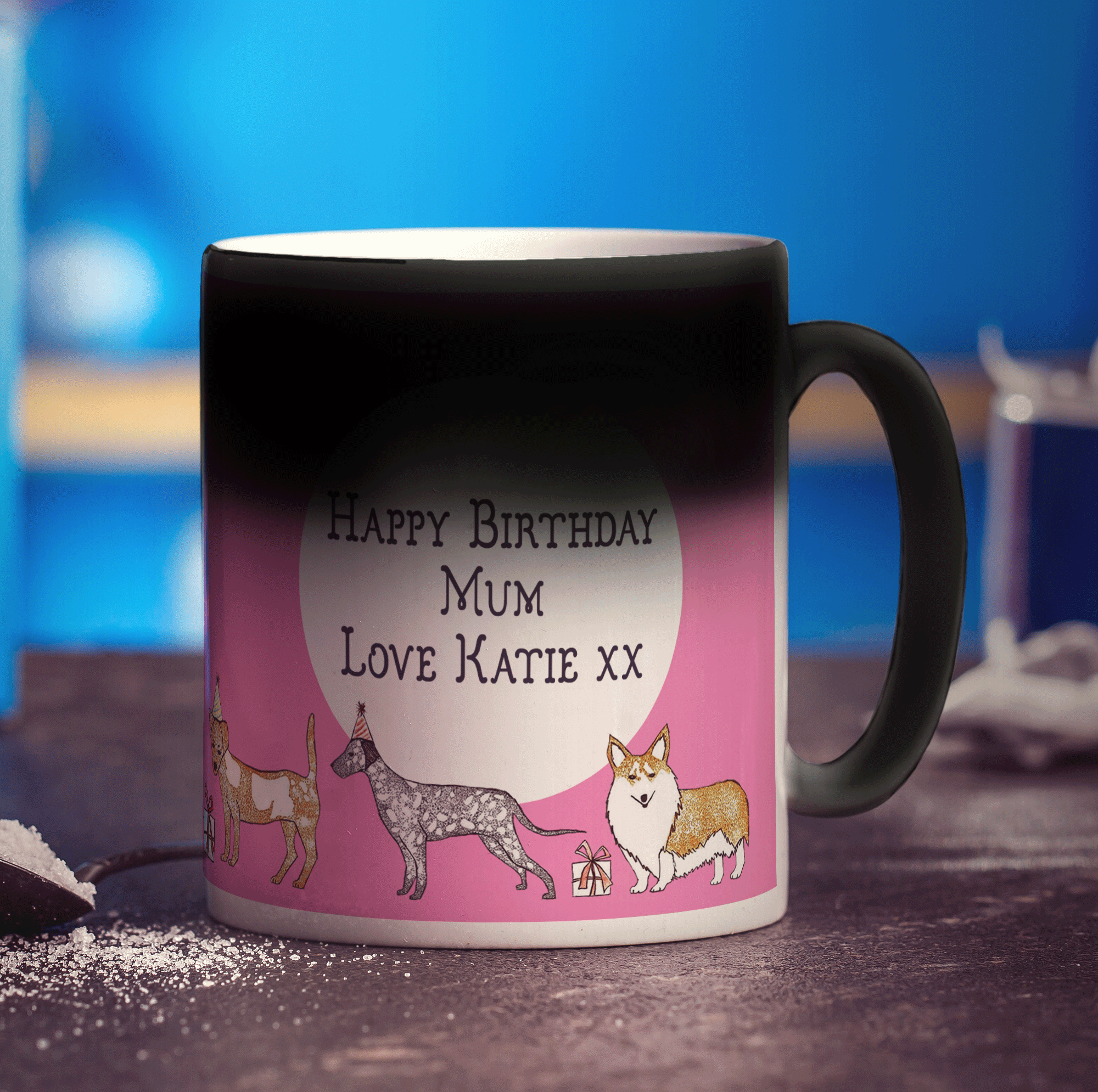 Birthday Dog Mug by Hannah Mansfield - Standard 330ml (11oz) / Magic Mug