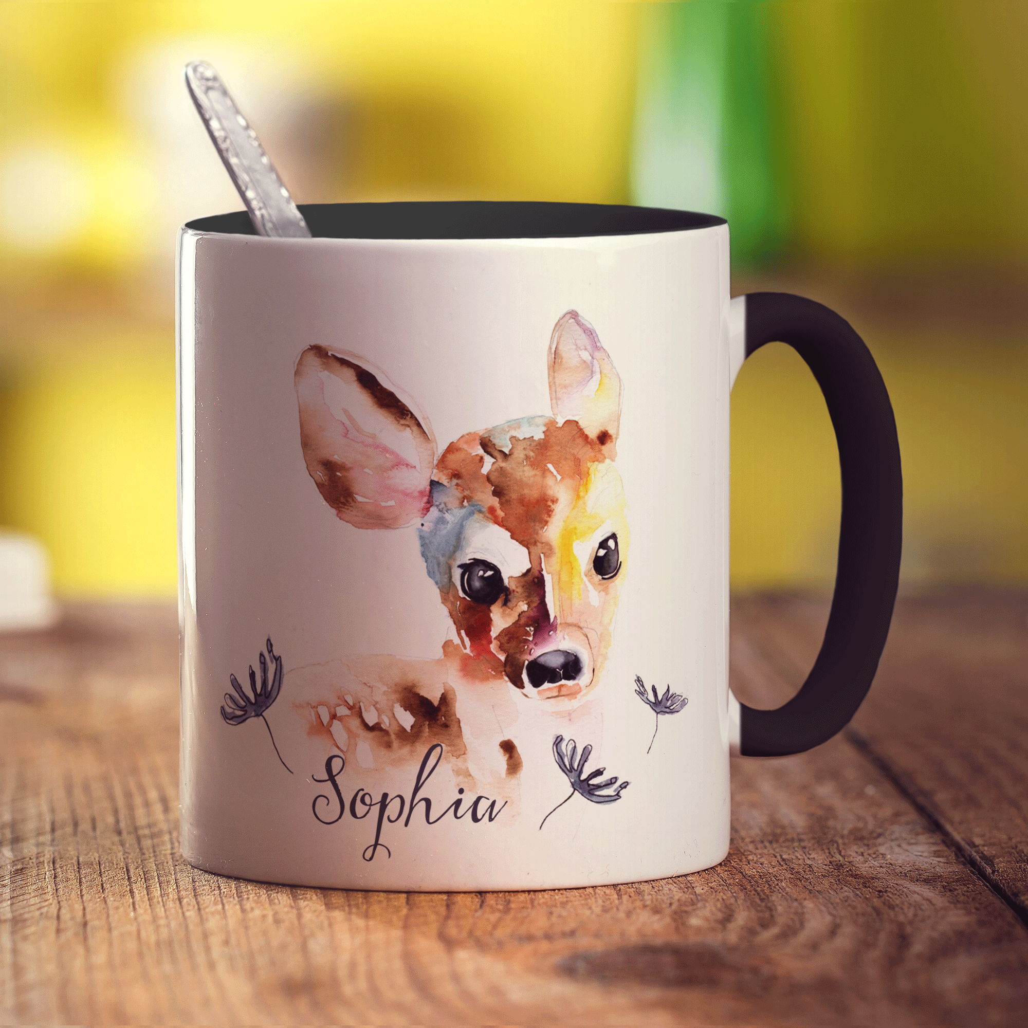 Watercolour Deer Mug by Harriet Perkins