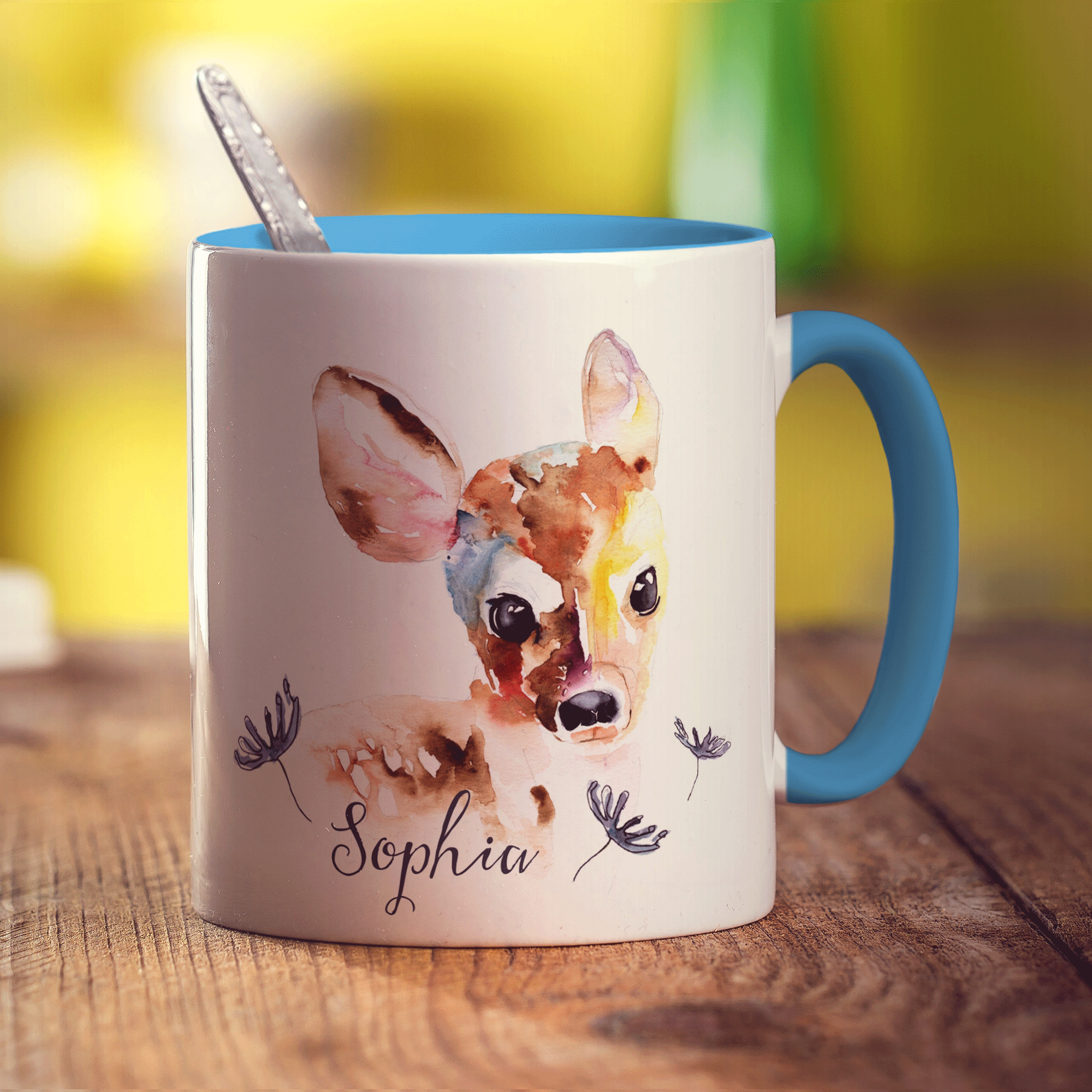 Watercolour Deer Mug by Harriet Perkins