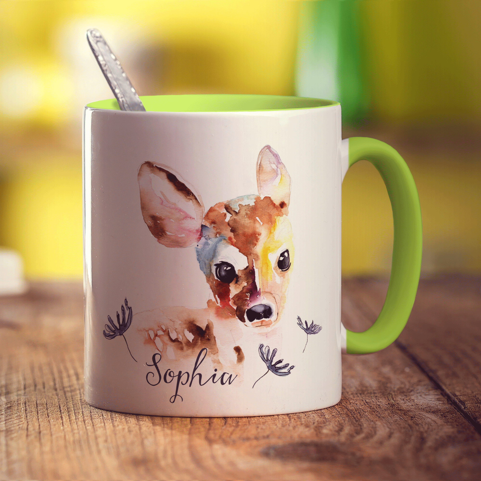Watercolour Deer Mug by Harriet Perkins