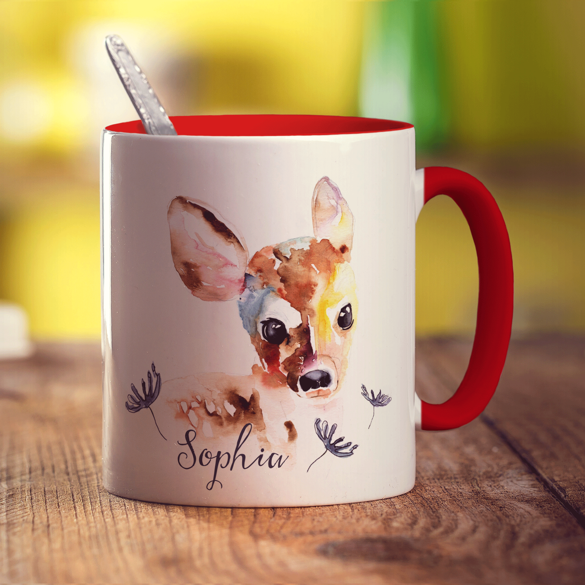 Watercolour Deer Mug by Harriet Perkins