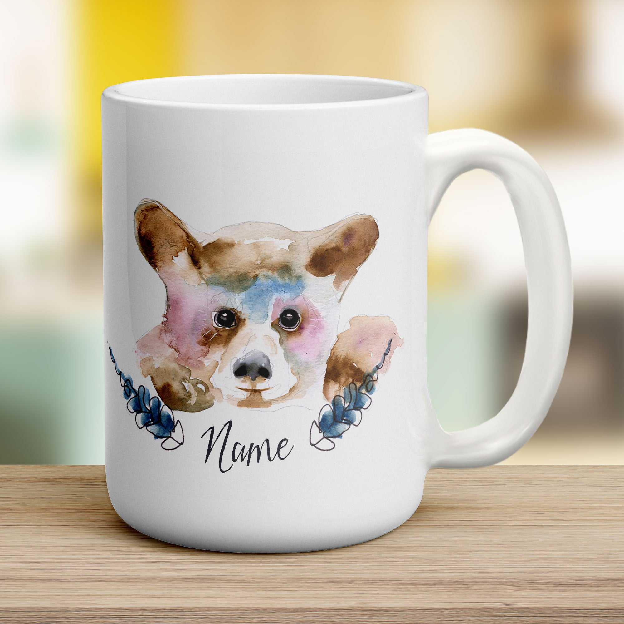 Watercolour Bear Mug by Harriet Perkins - Jumbo 440ml (15oz) / White