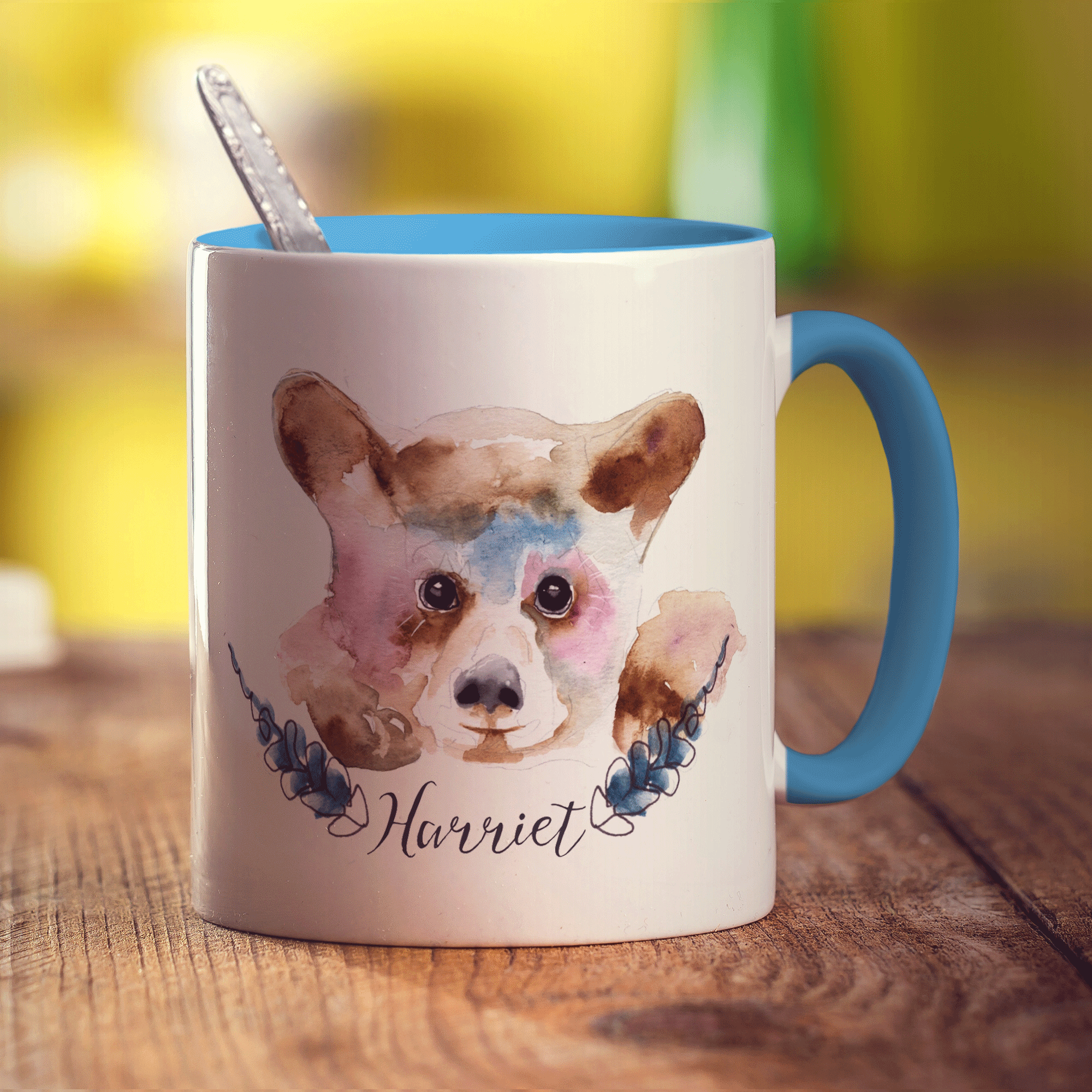 Watercolour Bear Mug by Harriet Perkins - Standard 330ml (11oz) / Blue