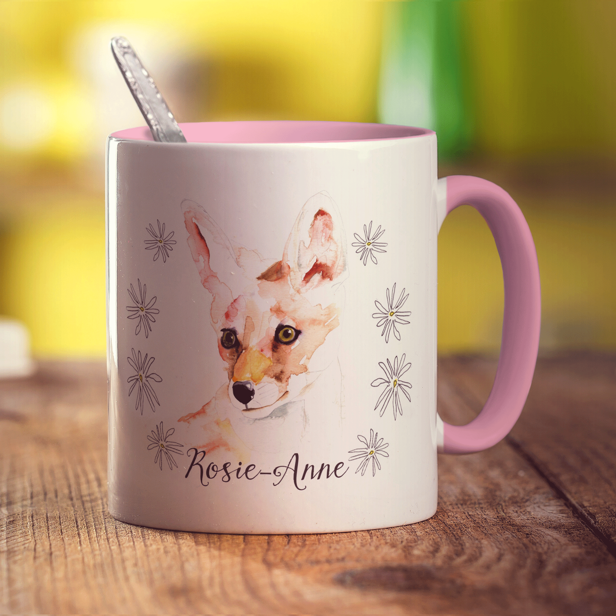 Watercolour Fox Mug by Harriet Perkins - Standard 330ml (11oz) / Pink