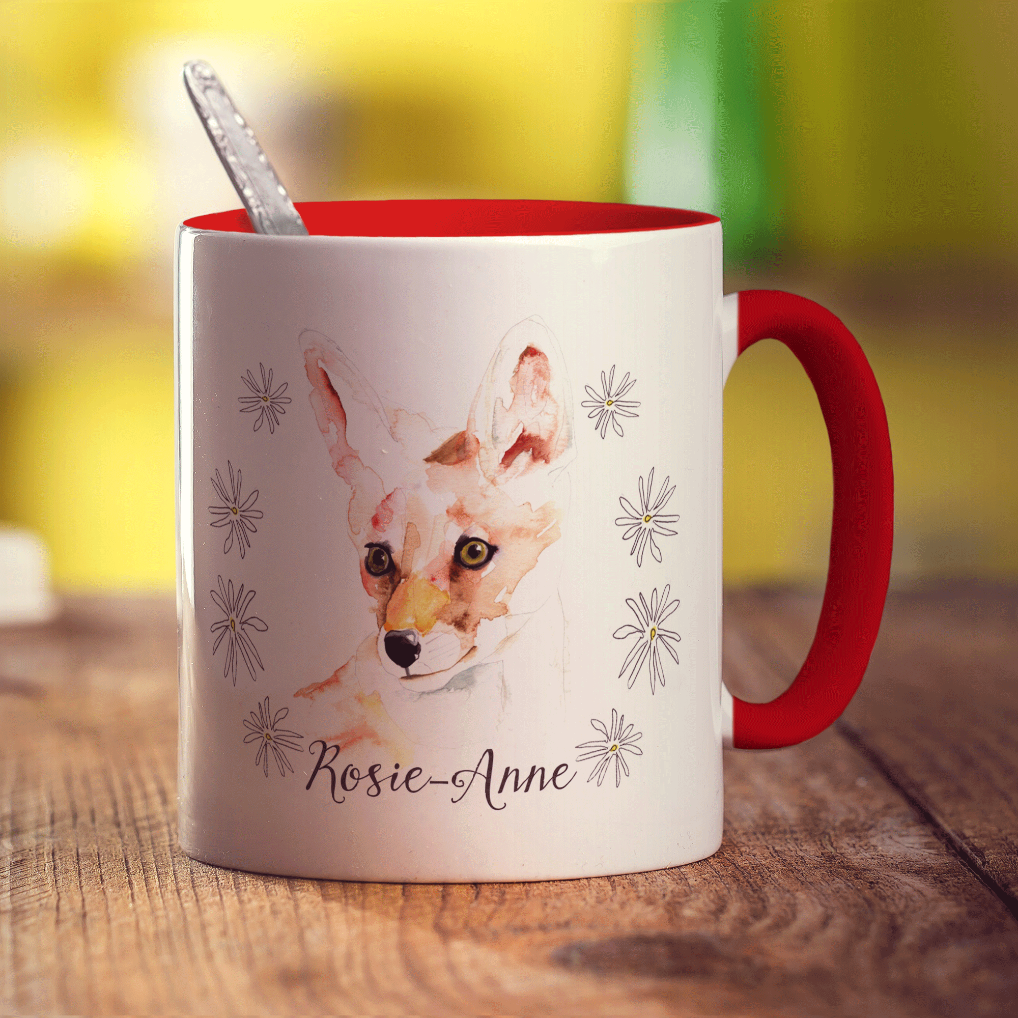 Watercolour Fox Mug by Harriet Perkins - Standard 330ml (11oz) / Red