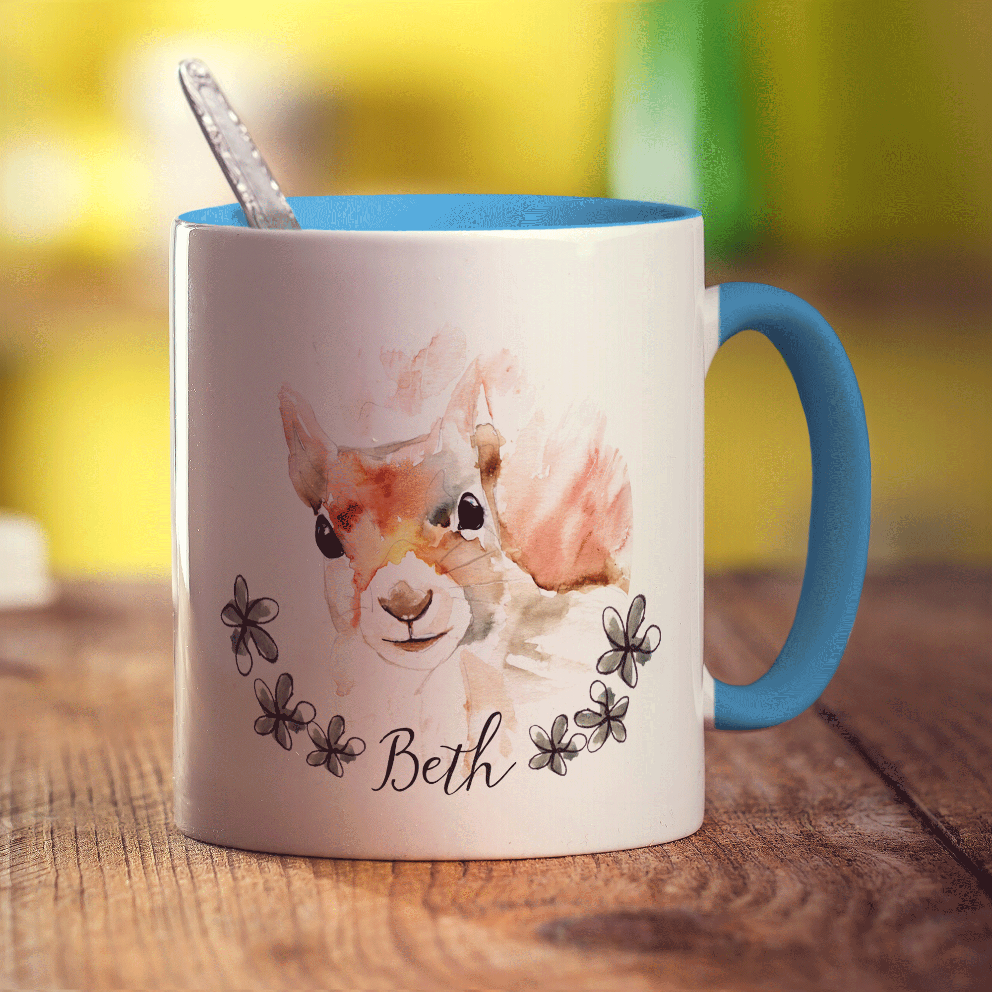 Watercolour Squirrel Mug by Harriet Perkins