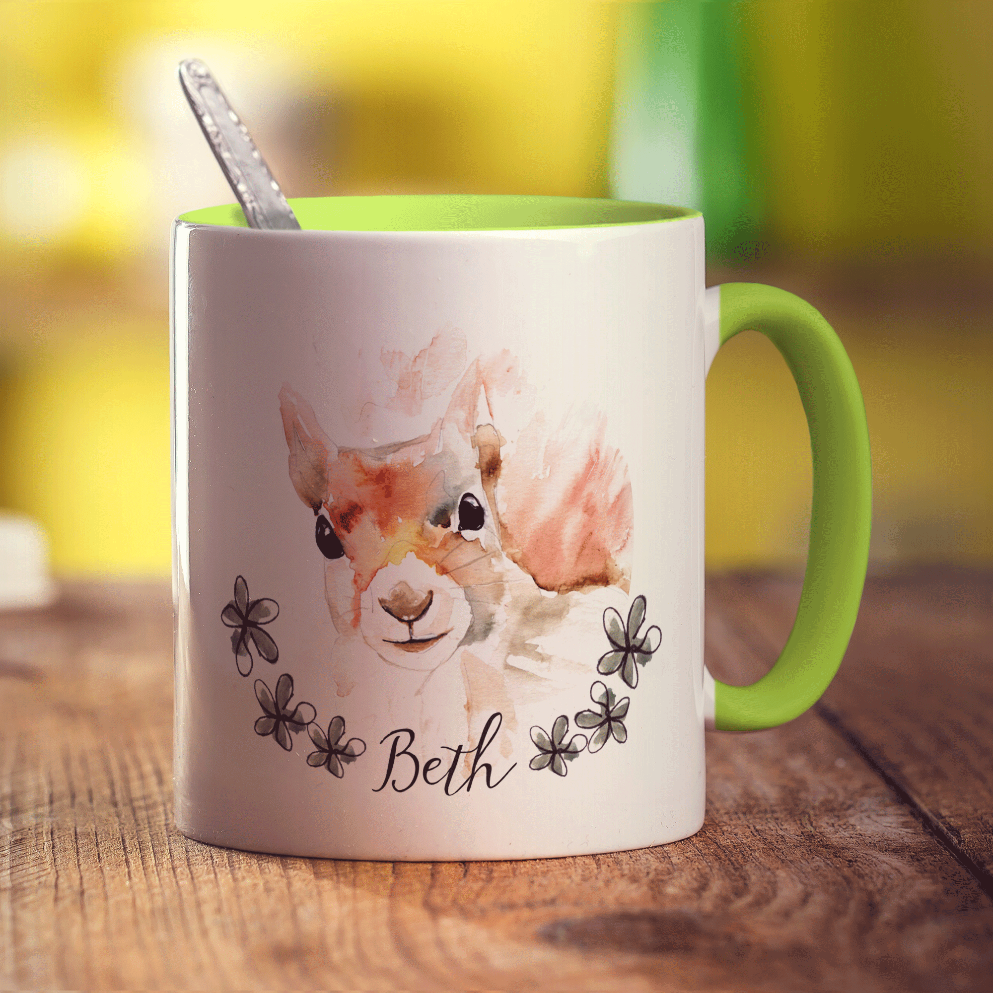Watercolour Squirrel Mug by Harriet Perkins