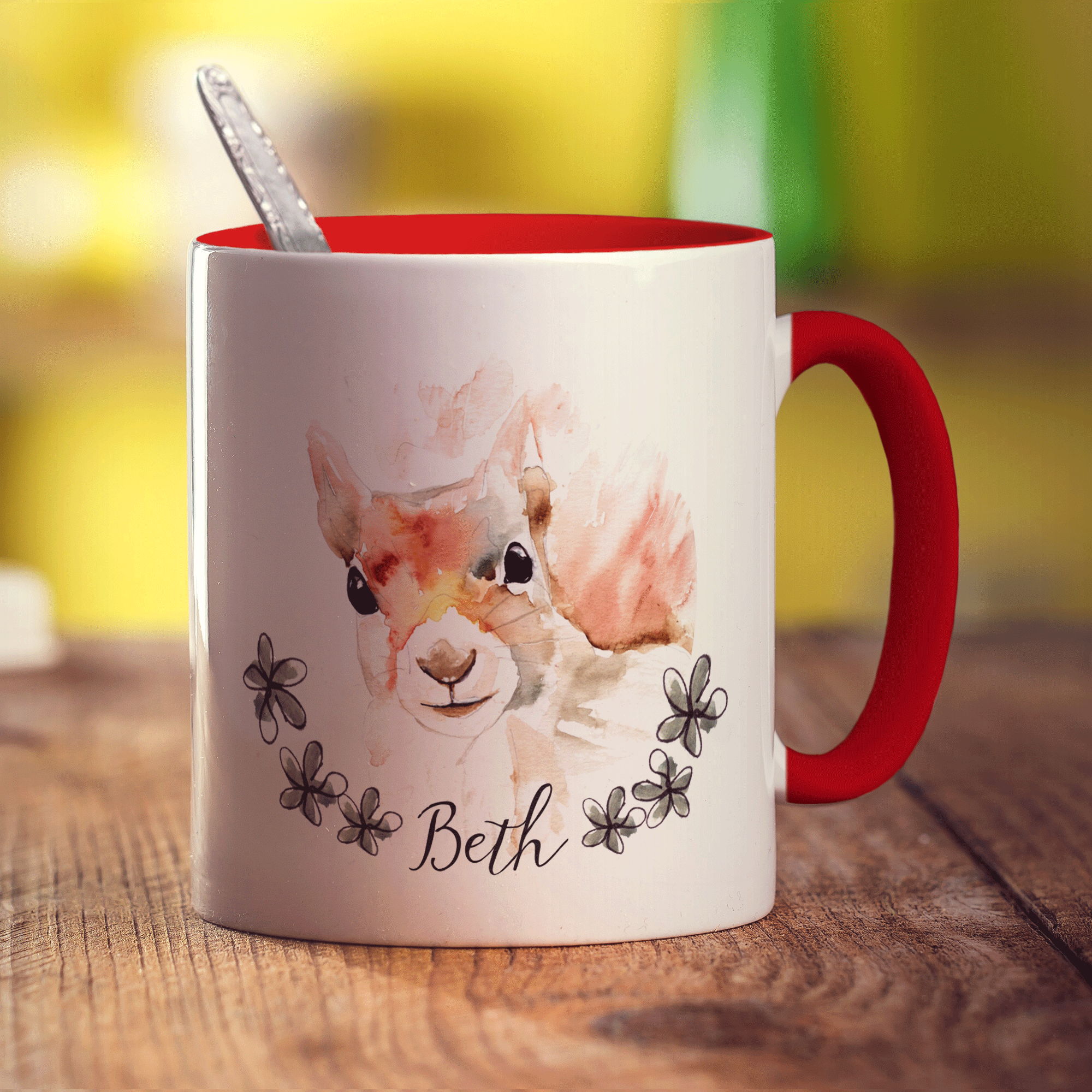 Watercolour Squirrel Mug by Harriet Perkins