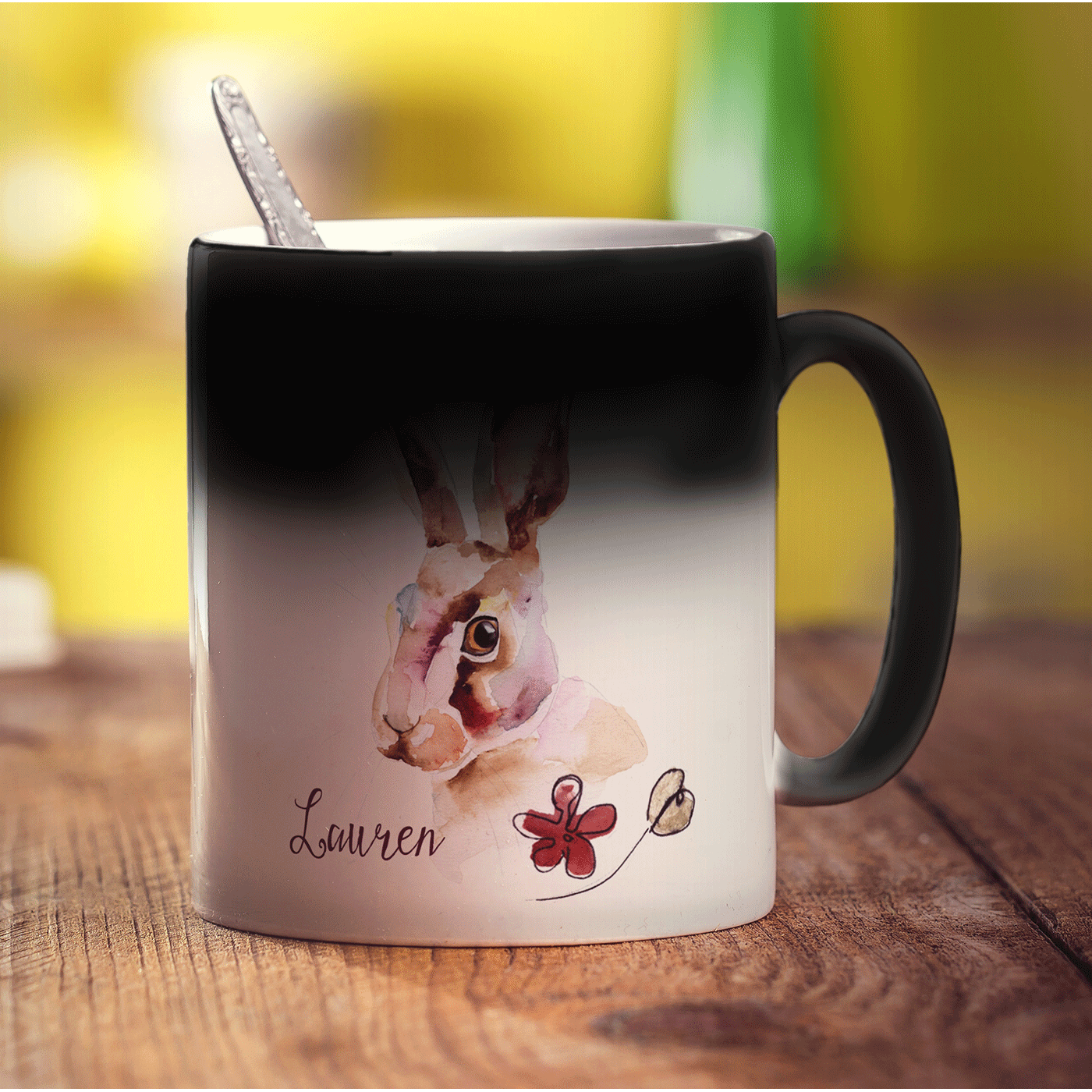 Watercolour Hare Mug by Harriet Perkins - Standard 330ml (11oz) / Magic Mug