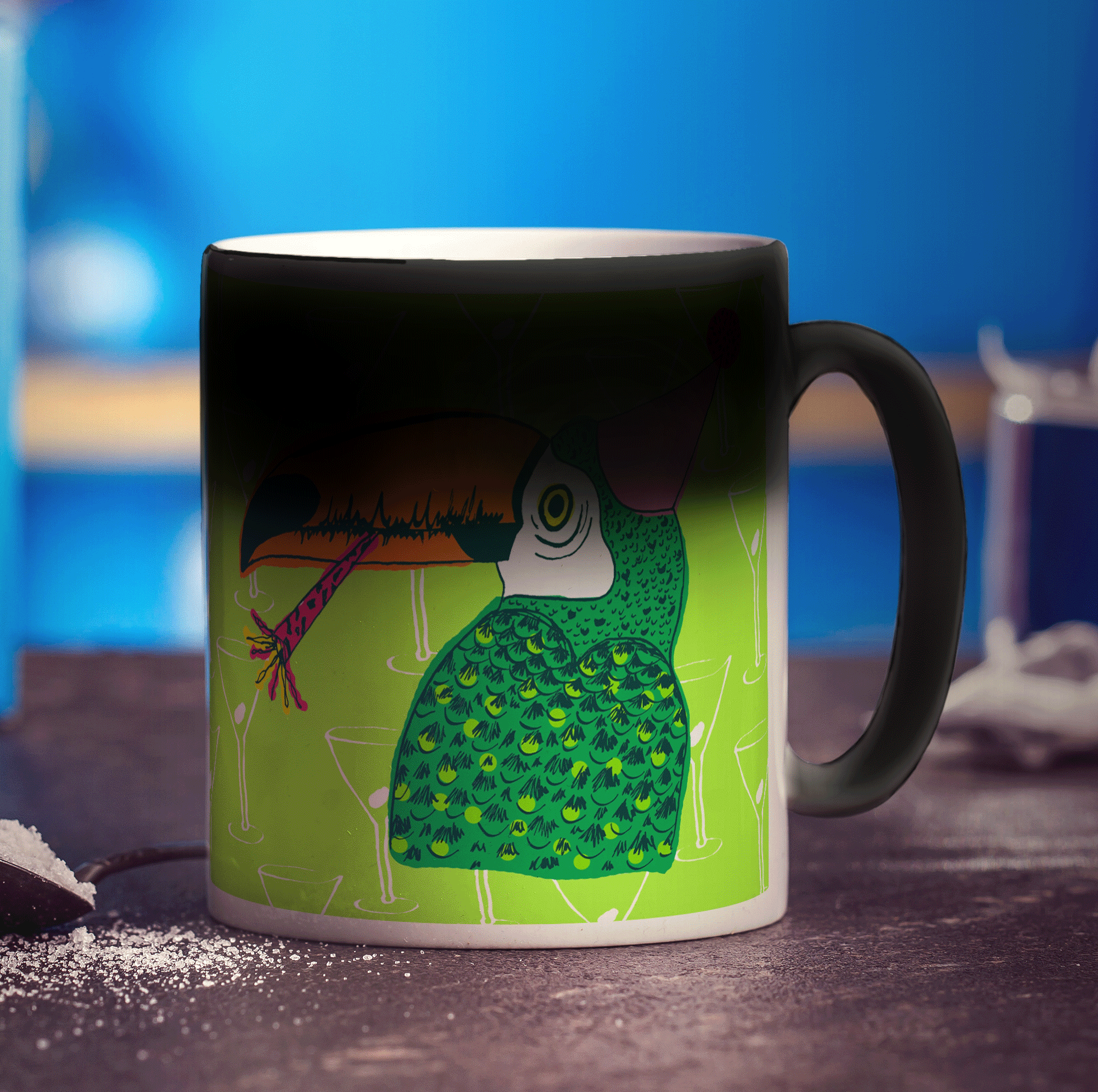 Party Toucan Mug by Rebecca Garforth - Standard 330ml (11oz) / Magic Mug