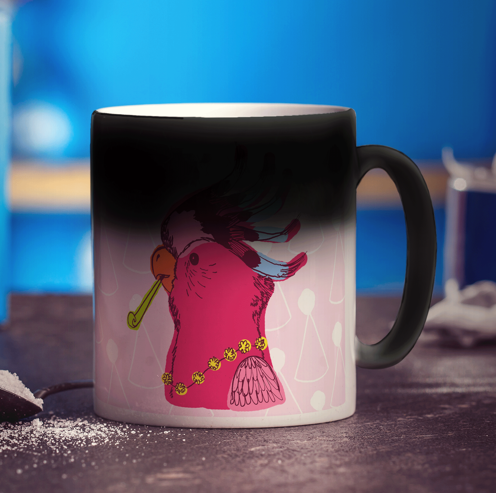 Party Parrot Mug by Rebecca Garforth - Standard 330ml (11oz) / Magic Mug