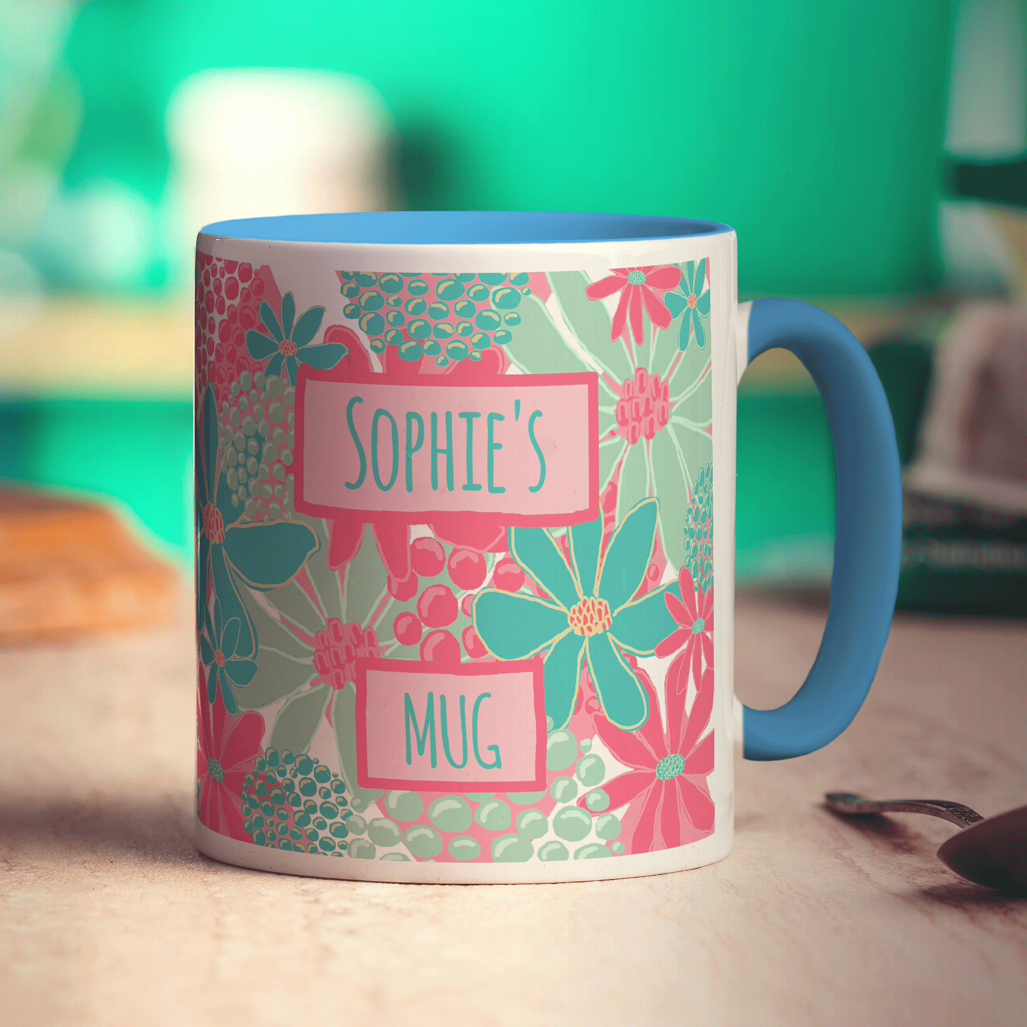 Pretty Floral Name Mug by Sophie Rawlings