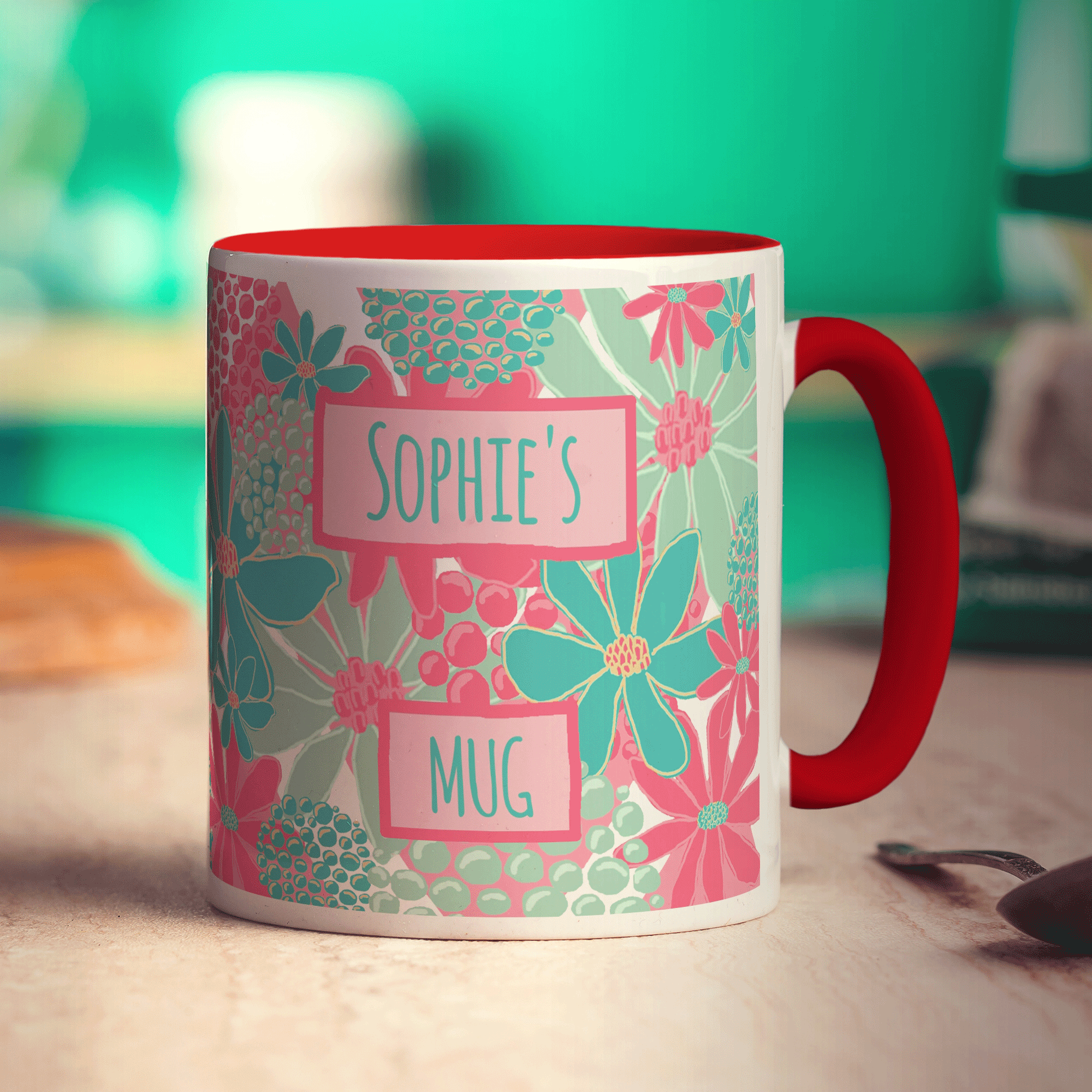 Pretty Floral Name Mug by Sophie Rawlings