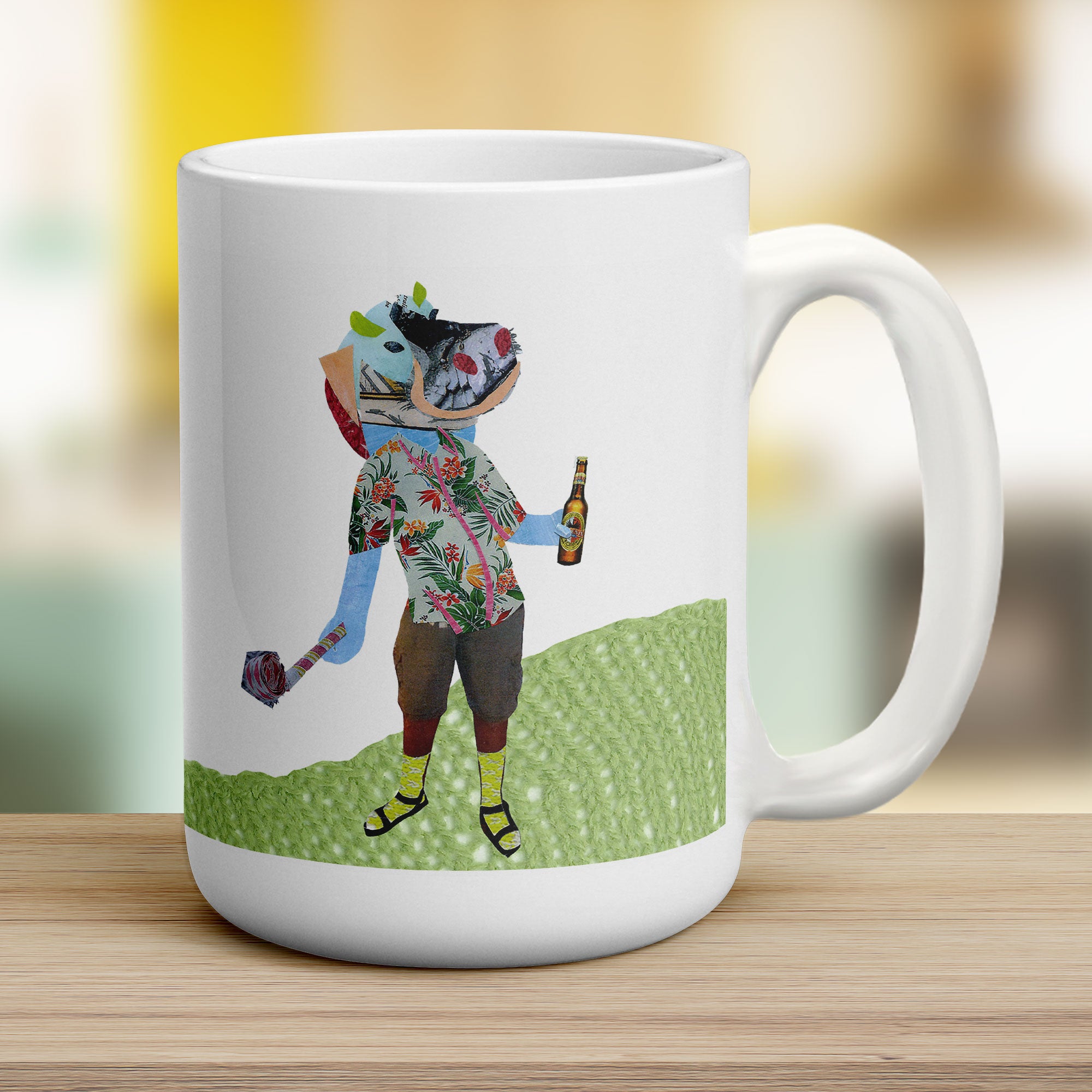 Birthday Hippo Mug by Zoe Spry - Jumbo 440ml (15oz) / White