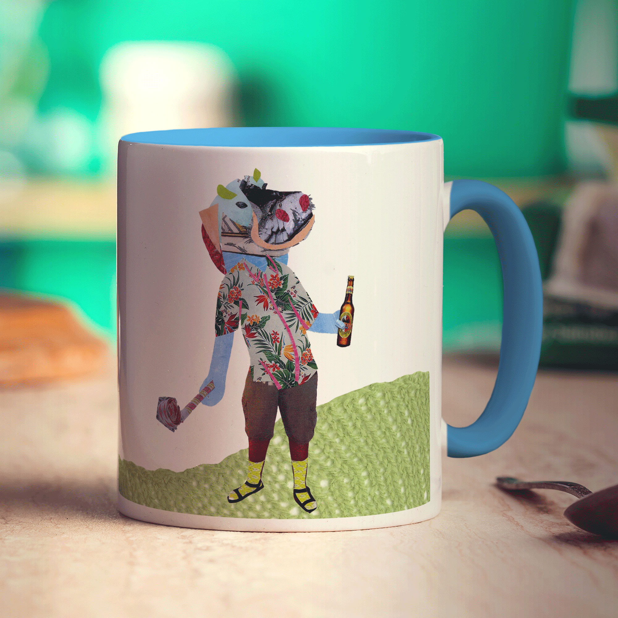 Birthday Hippo Mug by Zoe Spry - Standard 330ml (11oz) / Blue