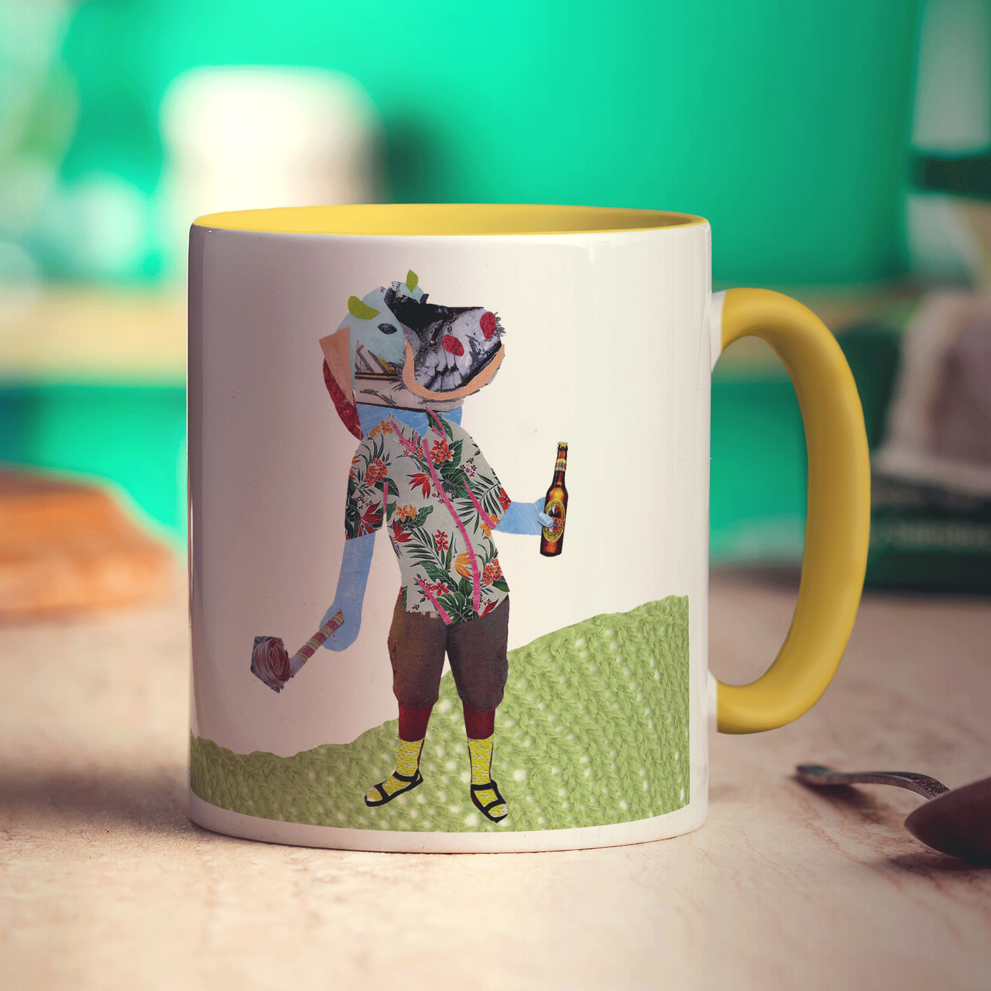 Birthday Hippo Mug by Zoe Spry - Standard 330ml (11oz) / Yellow