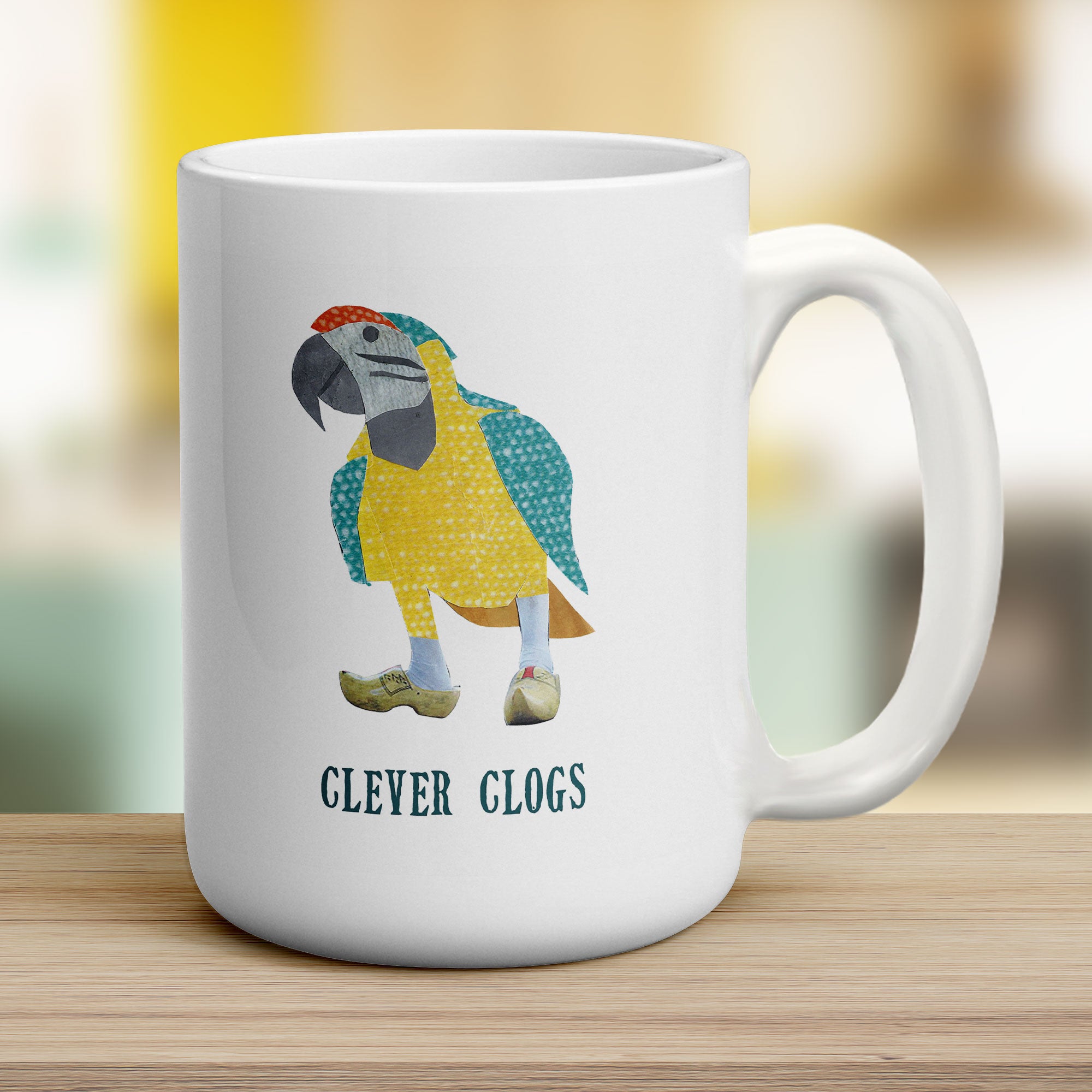 Clever Clogs Mug by Zoe Spry - Jumbo 440ml (15oz) / White