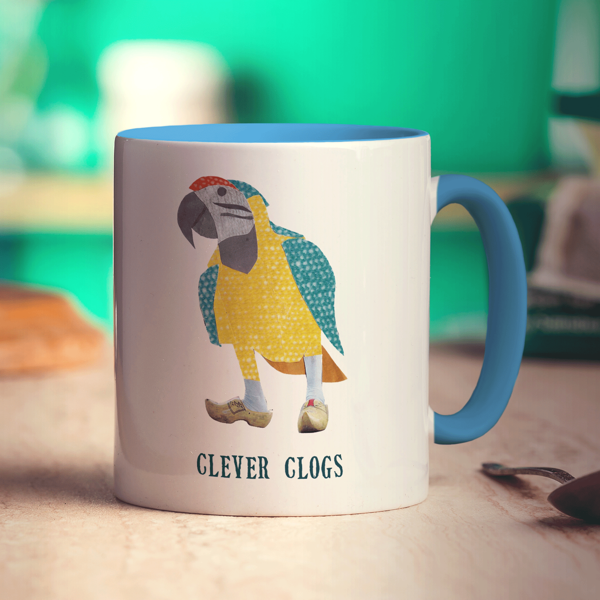 Clever Clogs Mug by Zoe Spry - Standard 330ml (11oz) / Blue