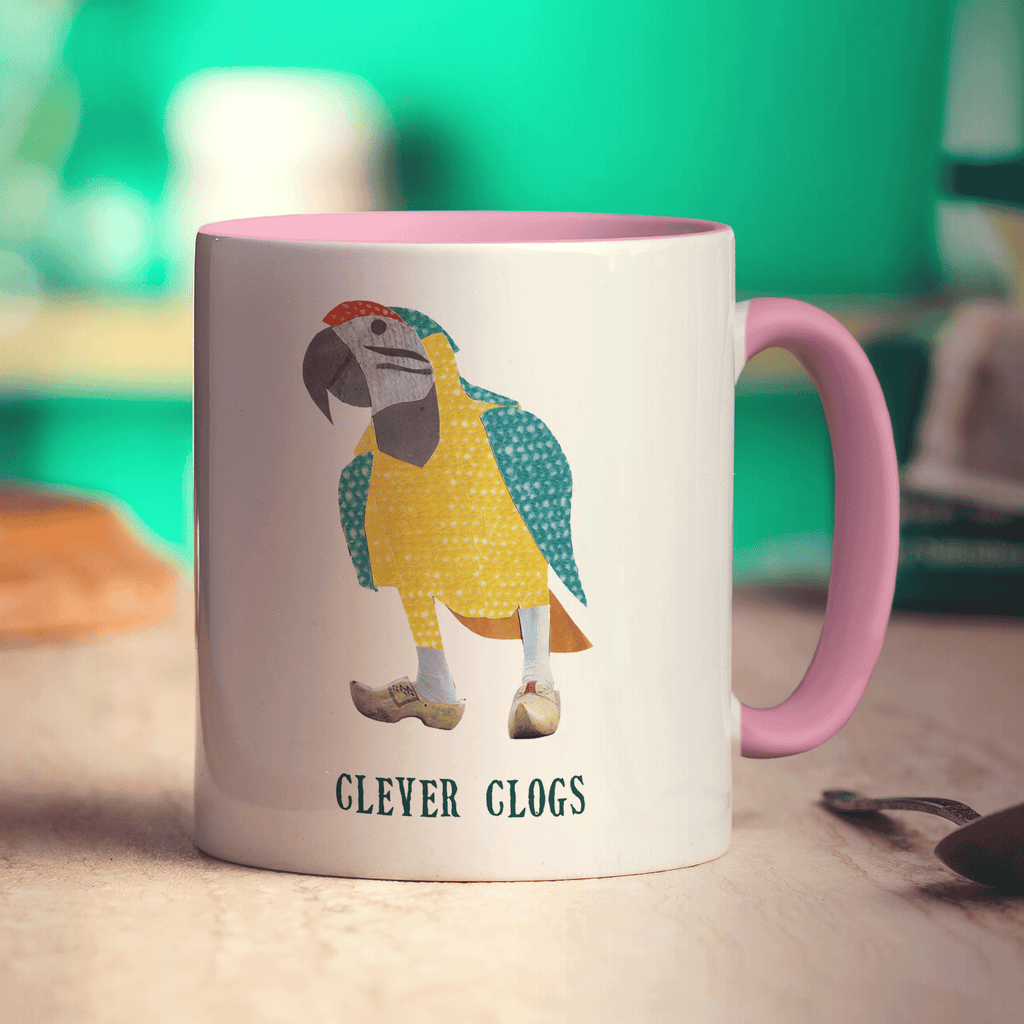 Clever Clogs Mug by Zoe Spry - Standard 330ml (11oz) / Pink