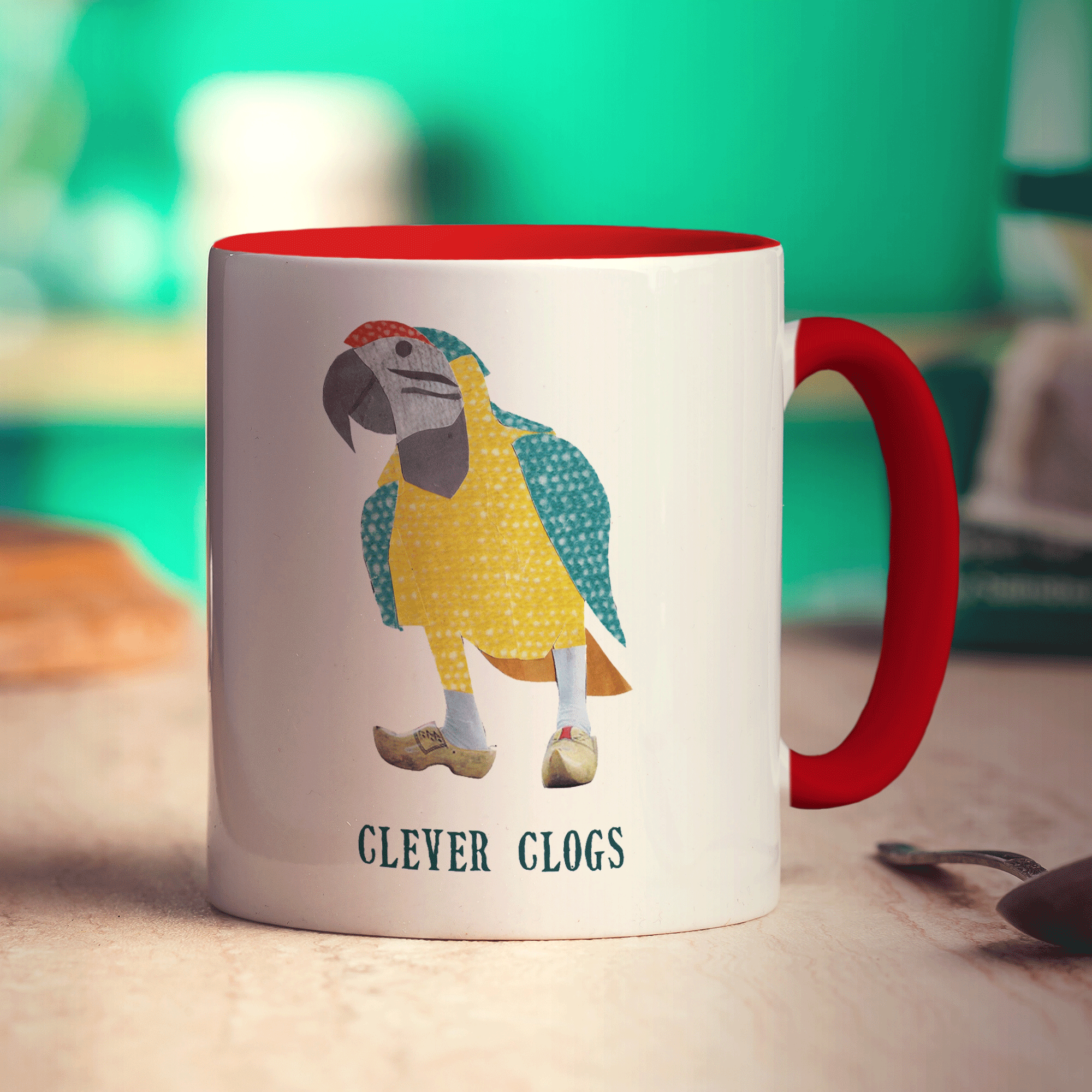 Clever Clogs Mug by Zoe Spry - Standard 330ml (11oz) / Red