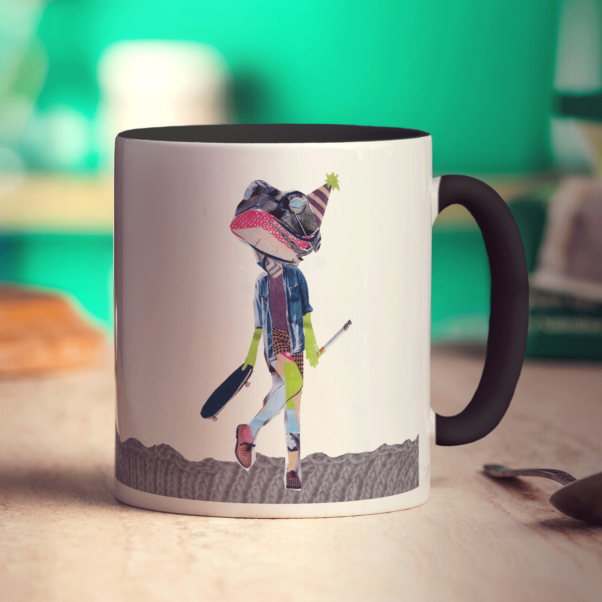 Party Frog Mug by Zoe Spry - Standard 330ml (11oz) / Black