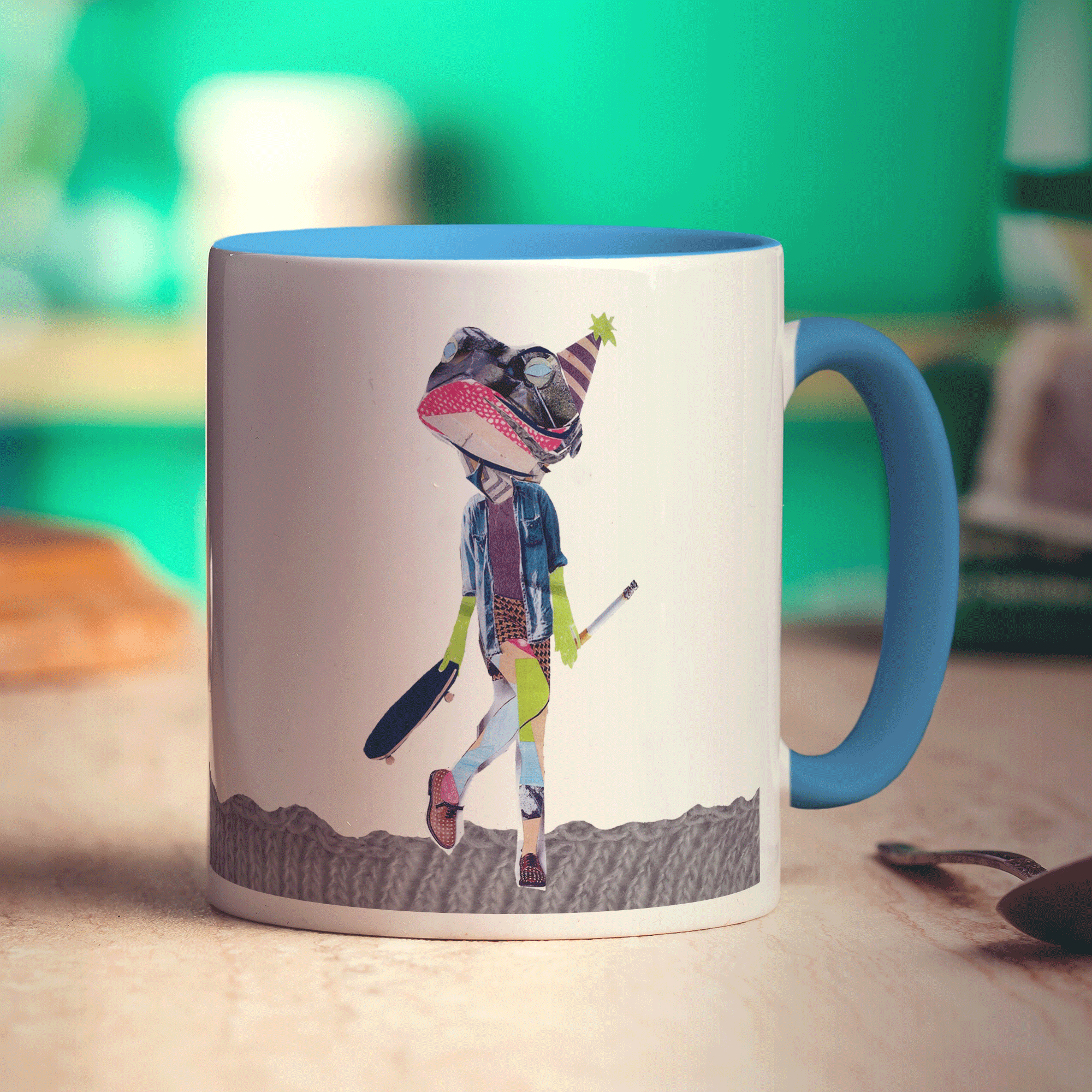 Party Frog Mug by Zoe Spry - Standard 330ml (11oz) / Blue