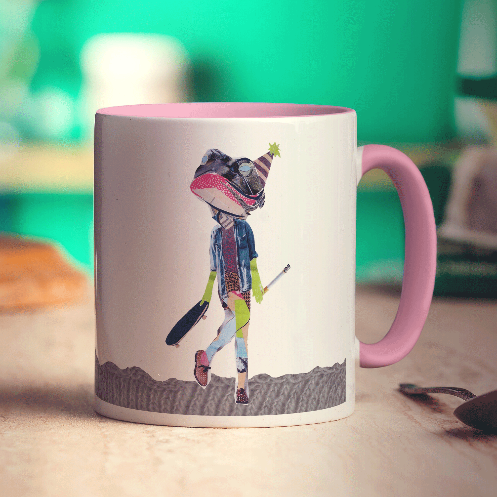 Party Frog Mug by Zoe Spry - Standard 330ml (11oz) / Pink