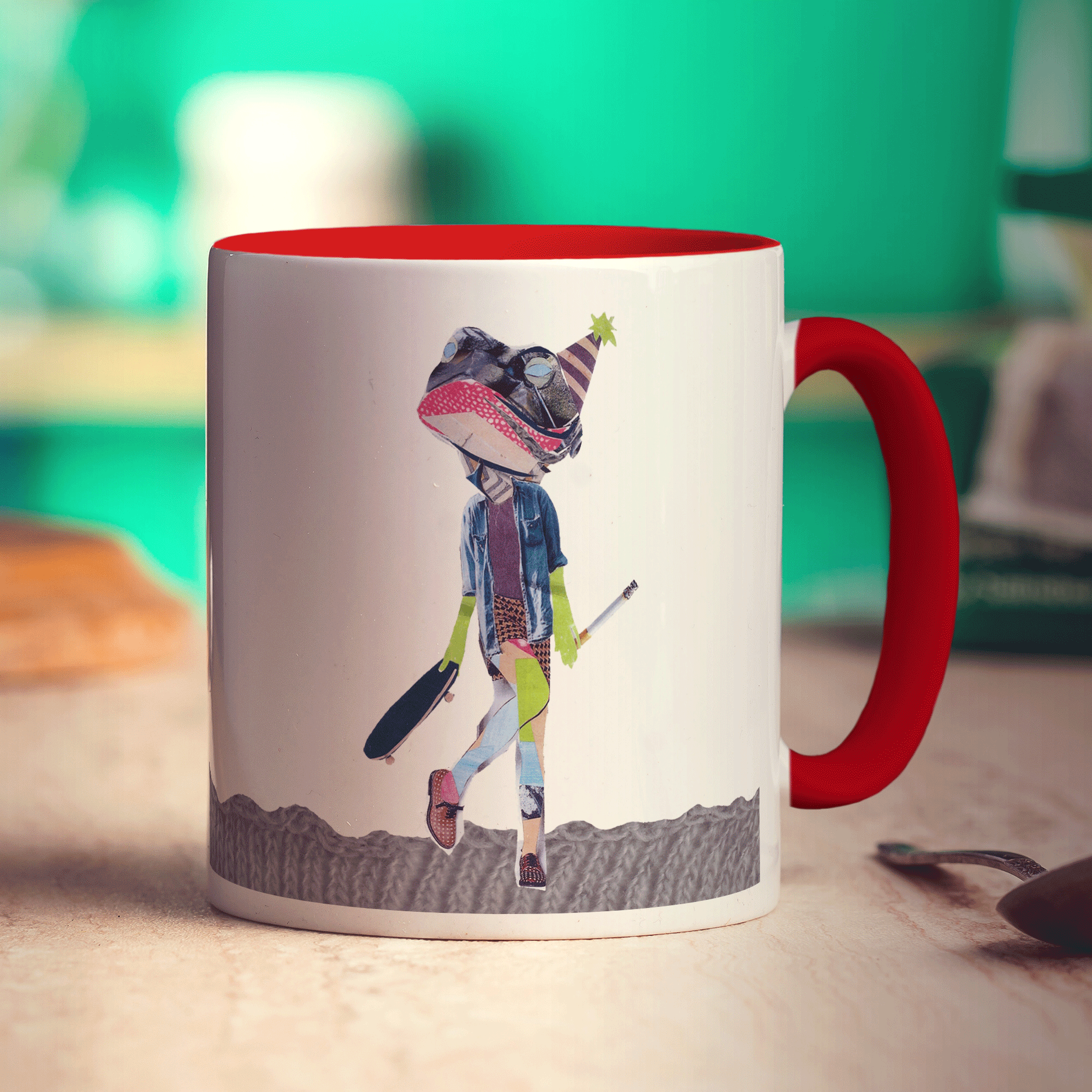 Party Frog Mug by Zoe Spry - Standard 330ml (11oz) / Red