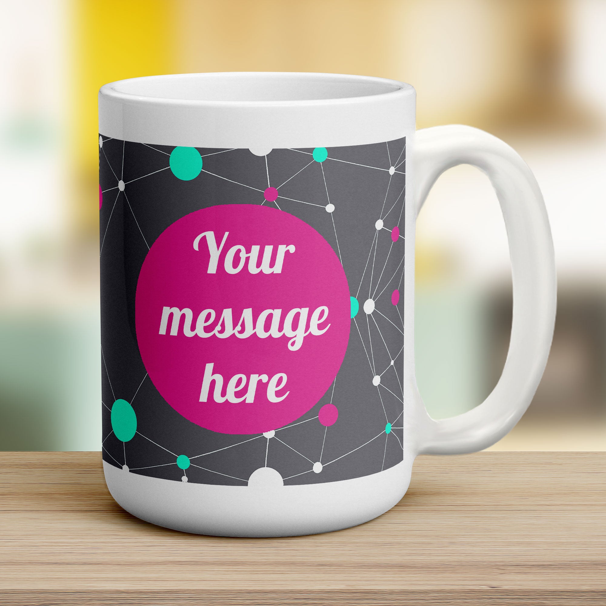 Geometric Mug by Jessica Peppin - Jumbo 440ml (15oz) / White