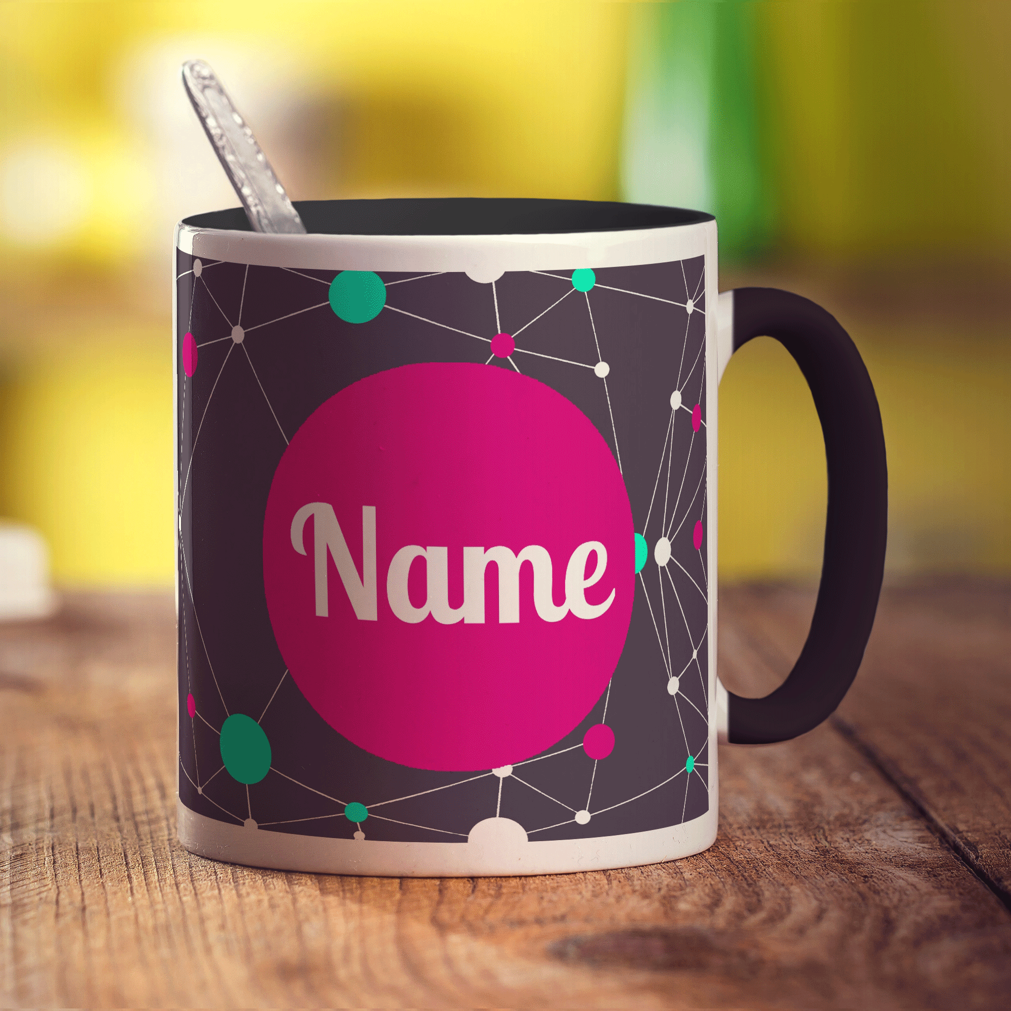 Geometric Mug by Jessica Peppin - Standard 330ml (11oz) / Black