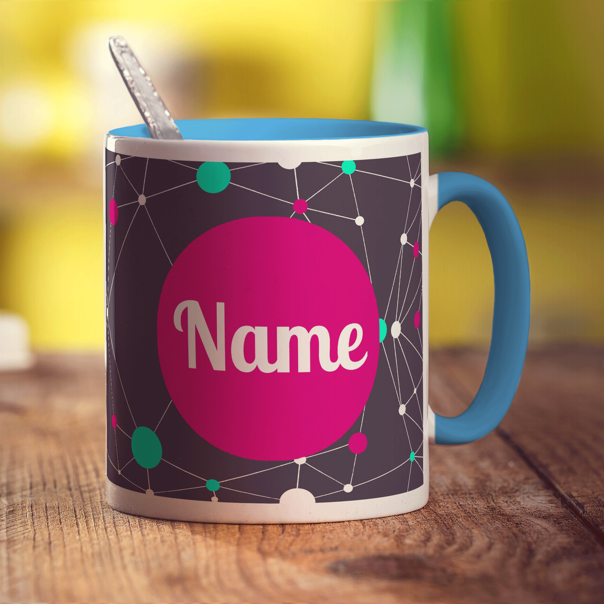 Geometric Mug by Jessica Peppin - Standard 330ml (11oz) / Blue