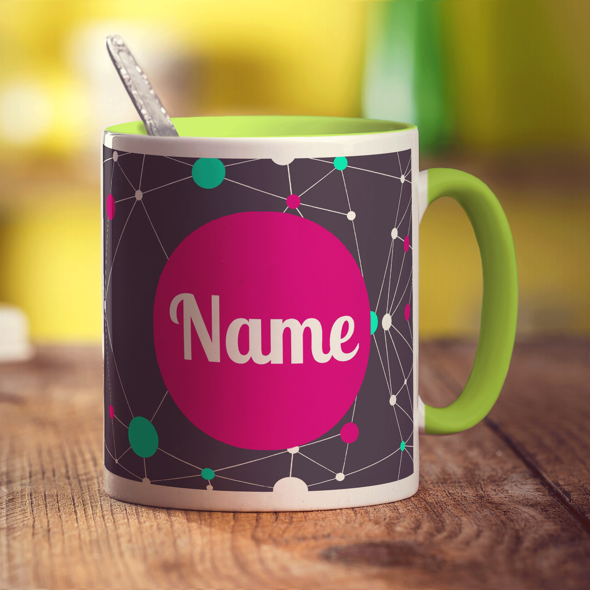 Geometric Mug by Jessica Peppin - Standard 330ml (11oz) / Green