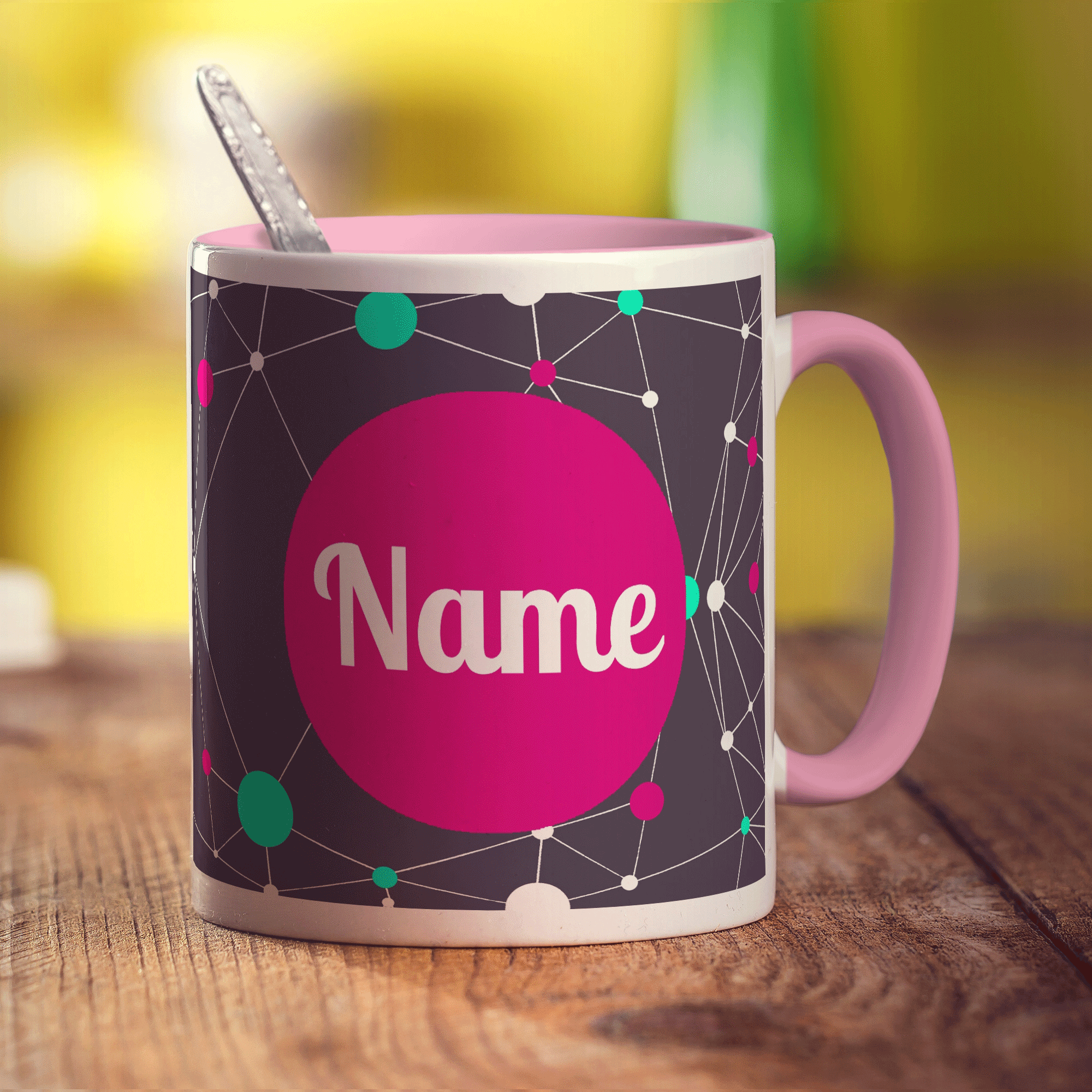 Geometric Mug by Jessica Peppin - Standard 330ml (11oz) / Pink