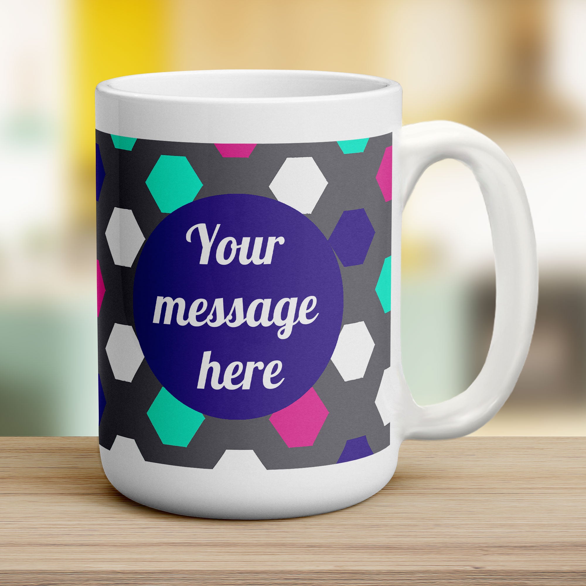 Hexagon Name Mug by Jessica Peppin