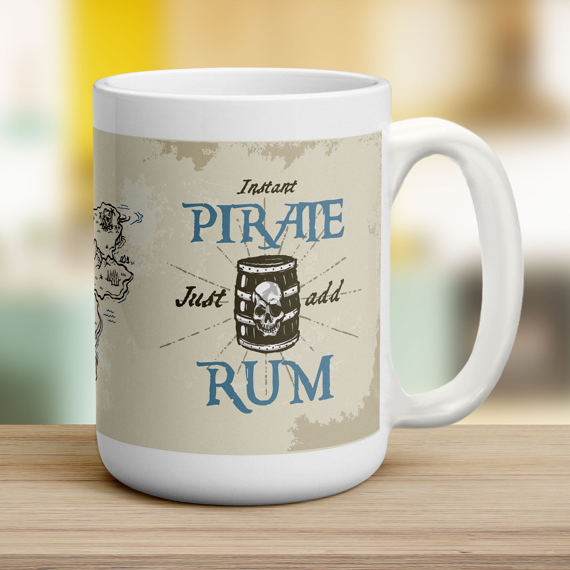 Instant Pirate Mug with Barrel Design - Jumbo 440ml (15oz) / White