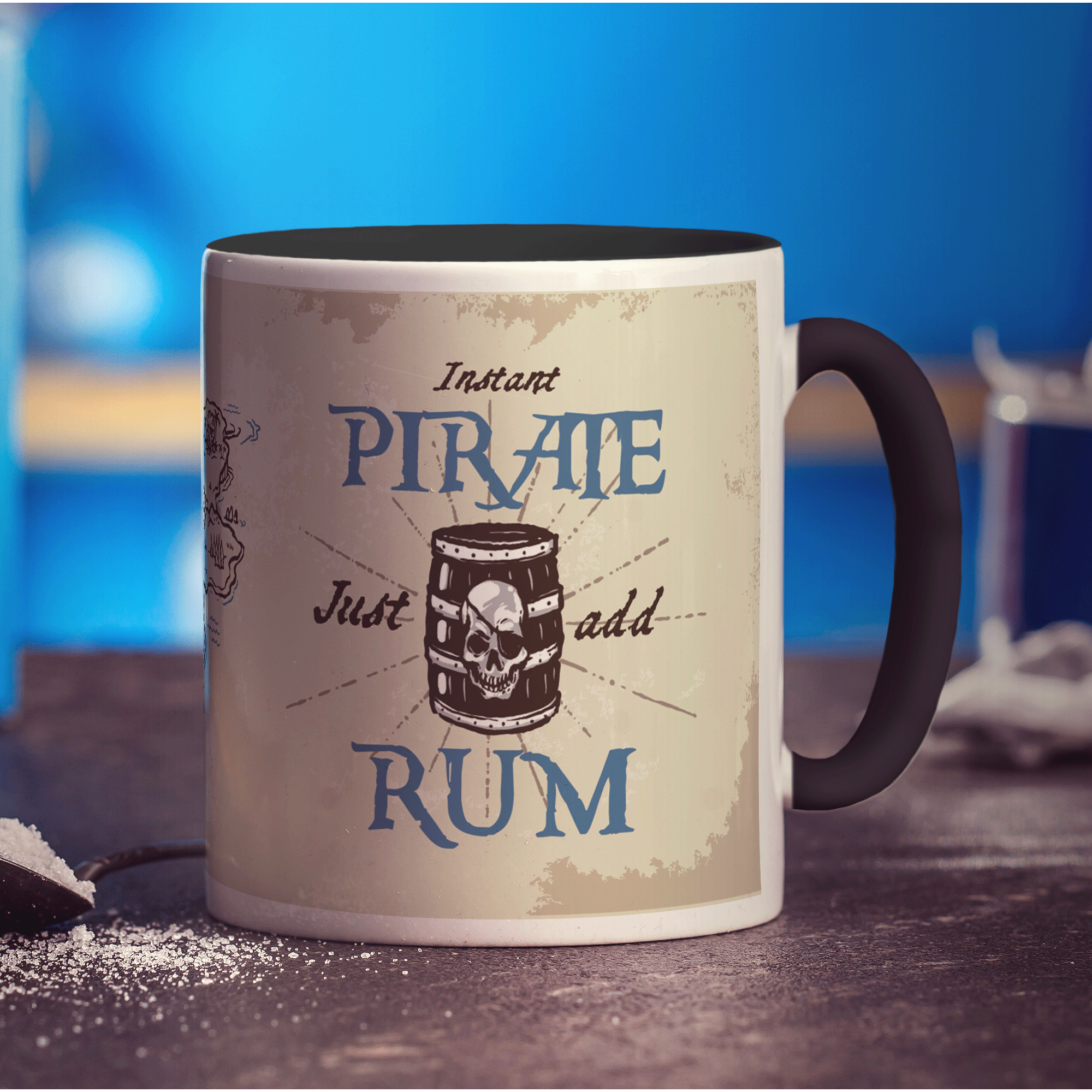 Instant Pirate Mug with Barrel Design - Standard 330ml (11oz) / Black