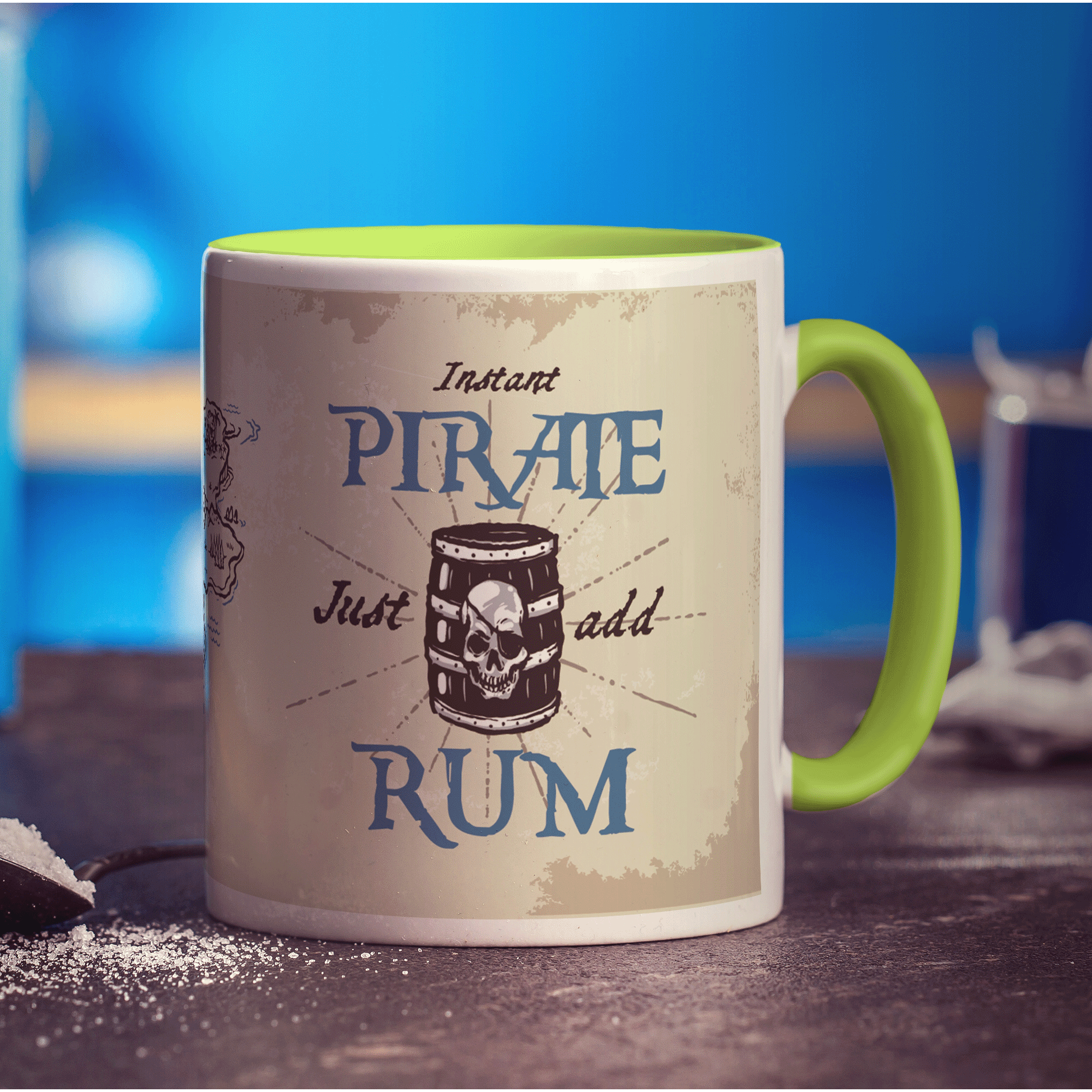 Instant Pirate Mug with Barrel Design - Standard 330ml (11oz) / Green