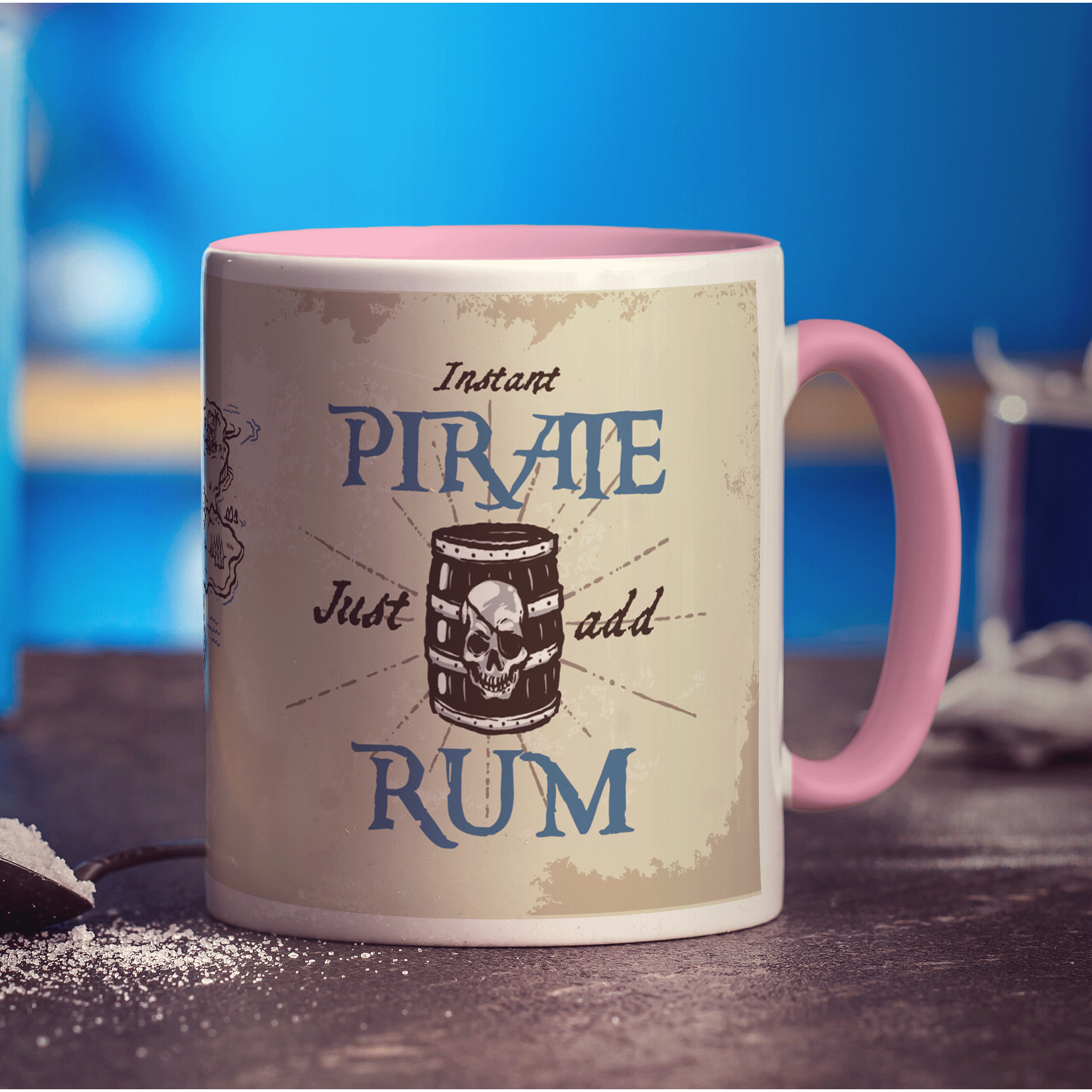 Instant Pirate Mug with Barrel Design - Standard 330ml (11oz) / Pink