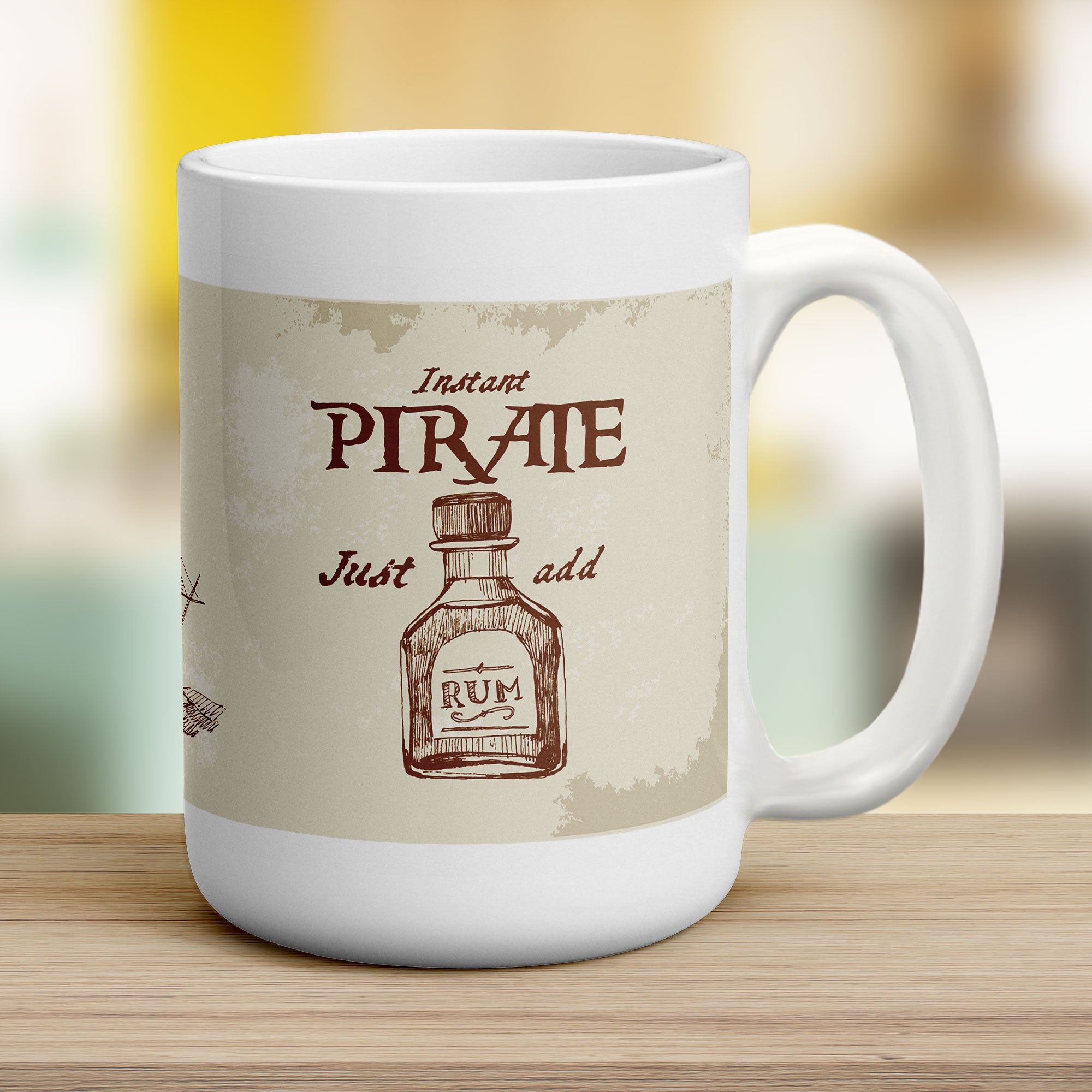 Instant Pirate - Just Add Rum Mug - Jumbo 440ml (15oz) / White