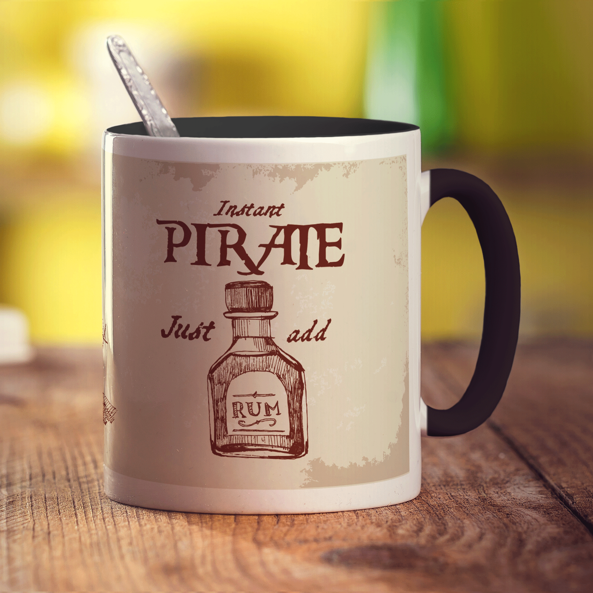 Instant Pirate - Just Add Rum Mug - Standard 330ml (11oz) / Black