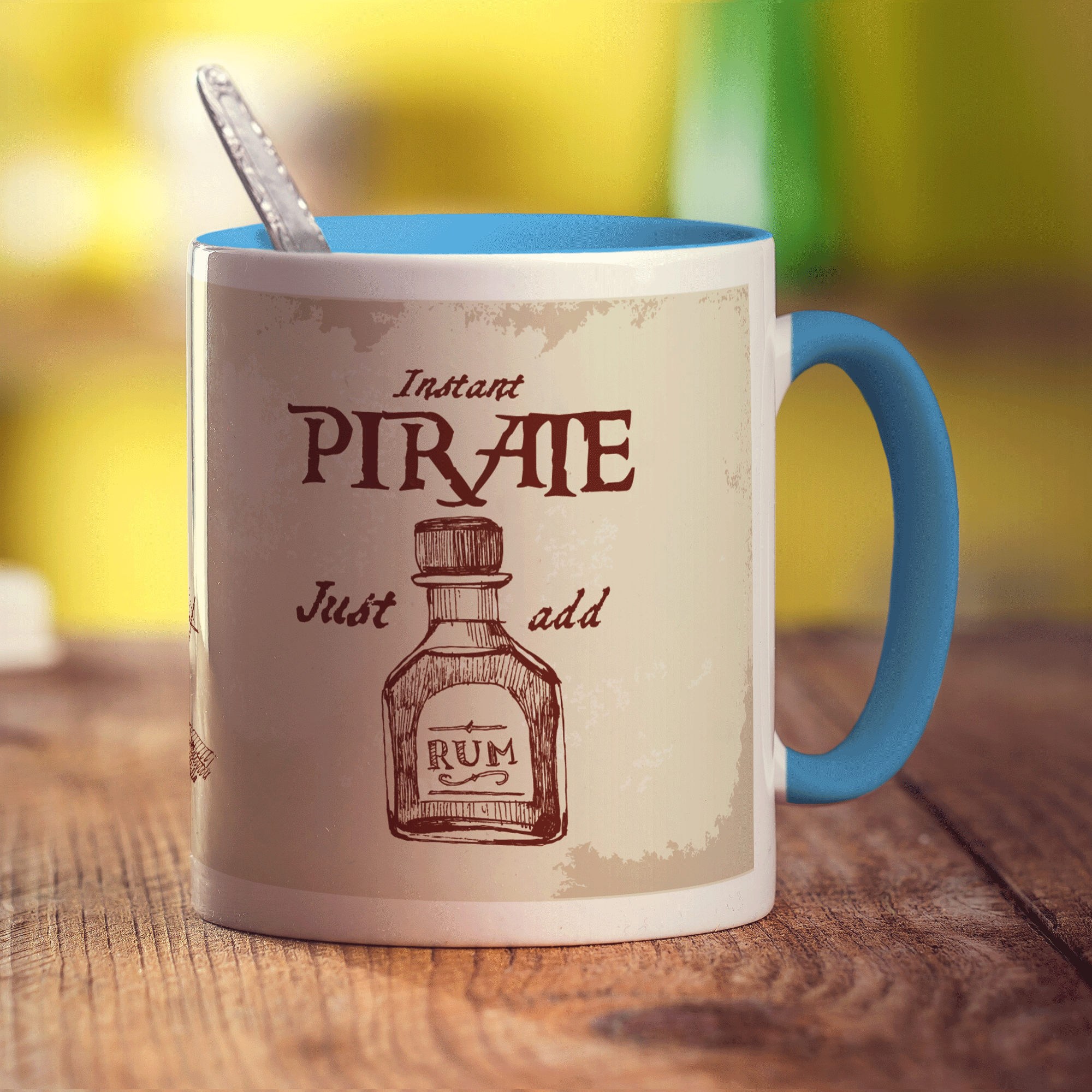 Instant Pirate - Just Add Rum Mug - Standard 330ml (11oz) / Blue