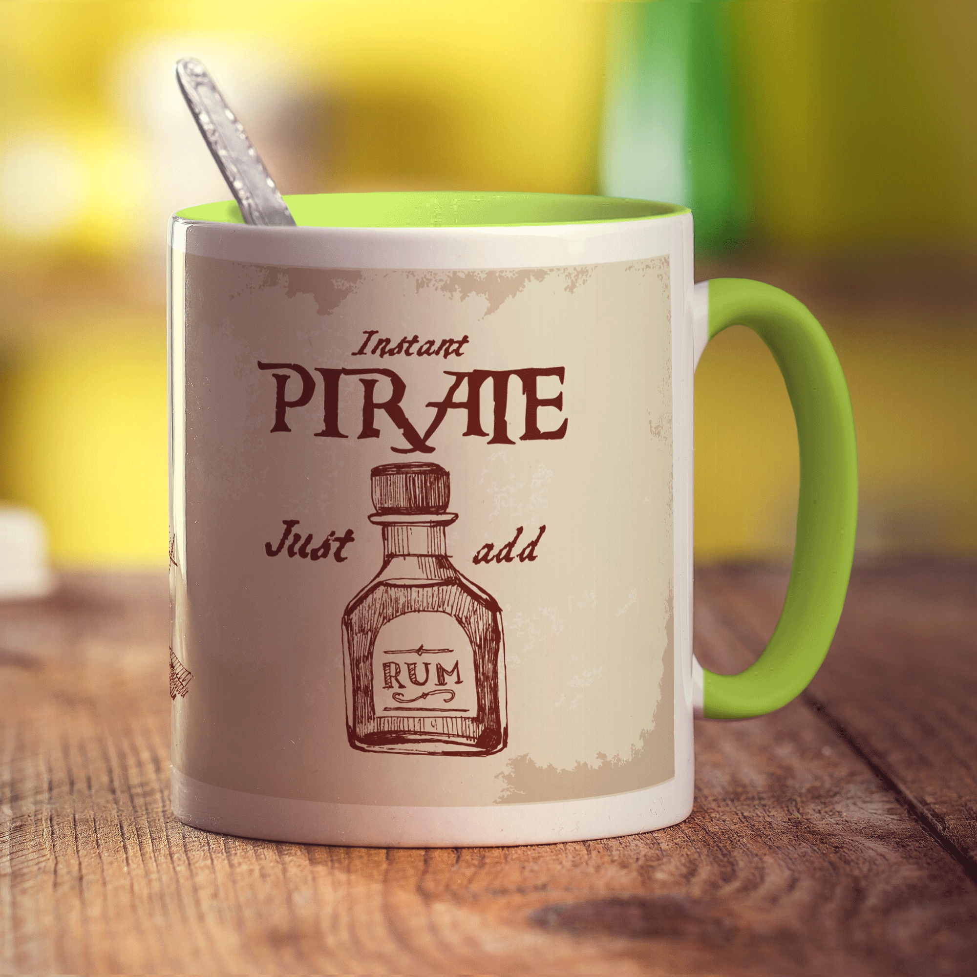 Instant Pirate - Just Add Rum Mug - Standard 330ml (11oz) / Green