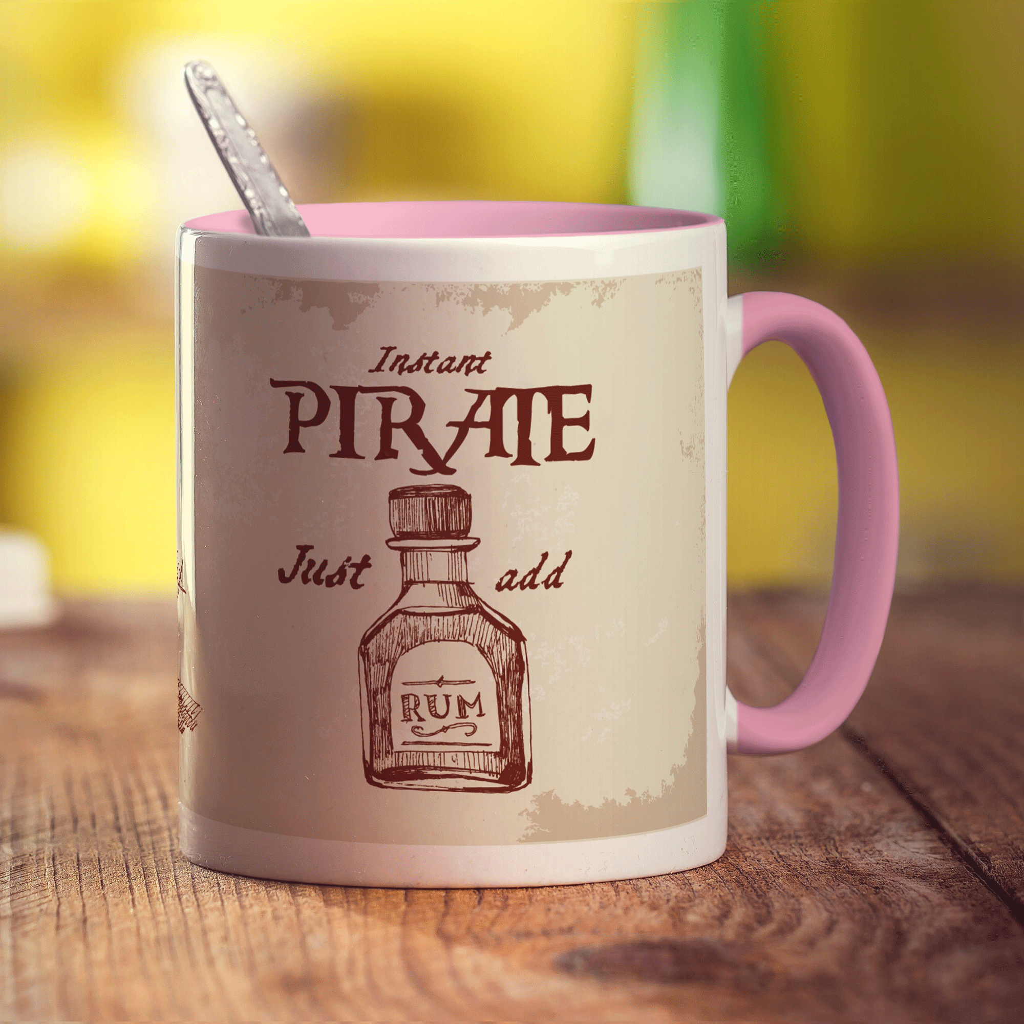 Instant Pirate - Just Add Rum Mug - Standard 330ml (11oz) / Pink