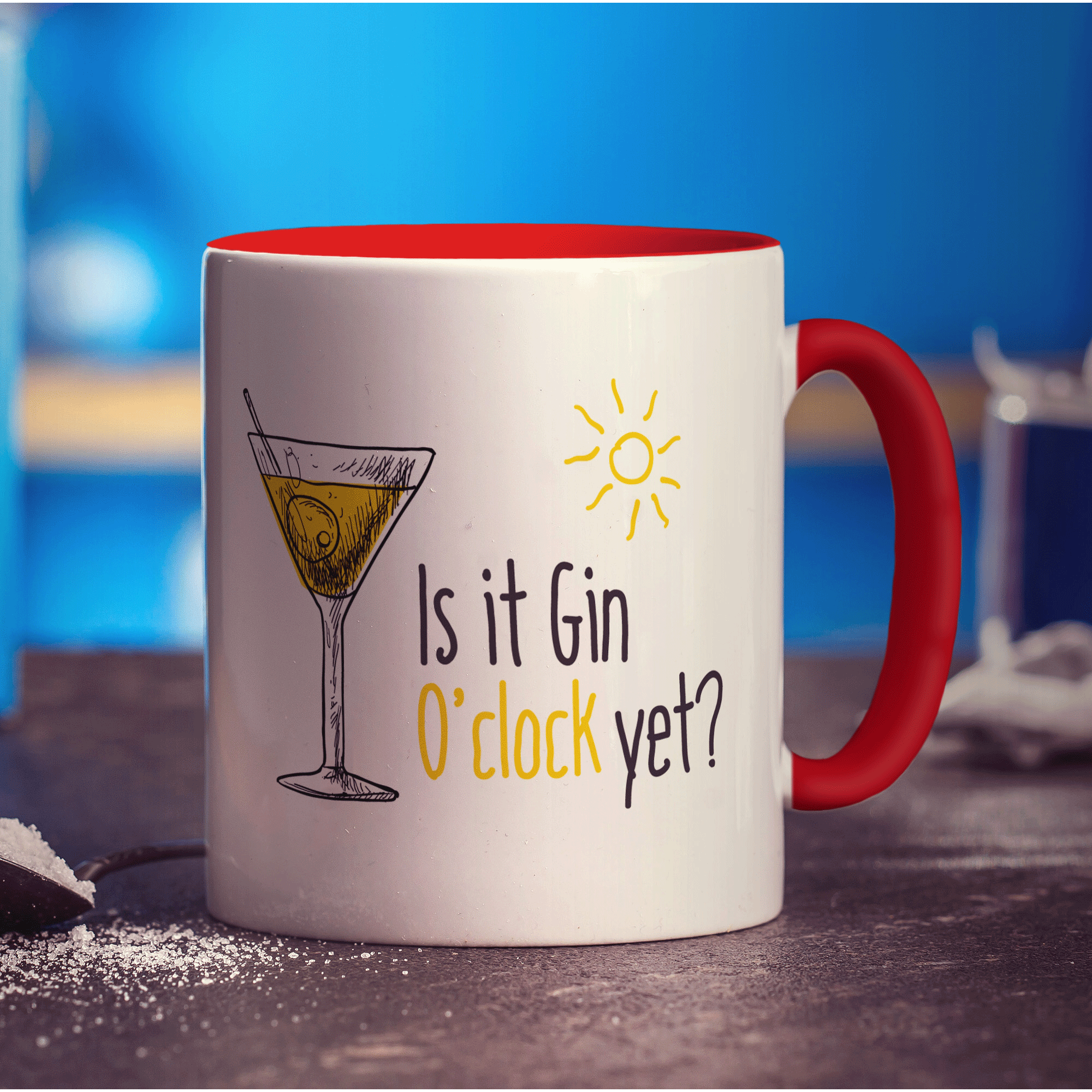 Is It Gin O'Clock Mug - Standard 330ml (11oz) / Red