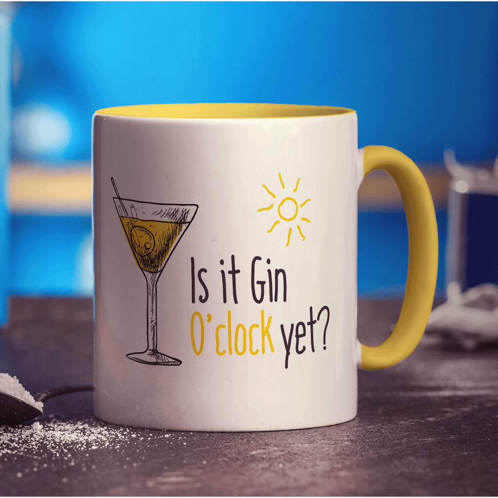 Is It Gin O'Clock Mug - Standard 330ml (11oz) / Yellow